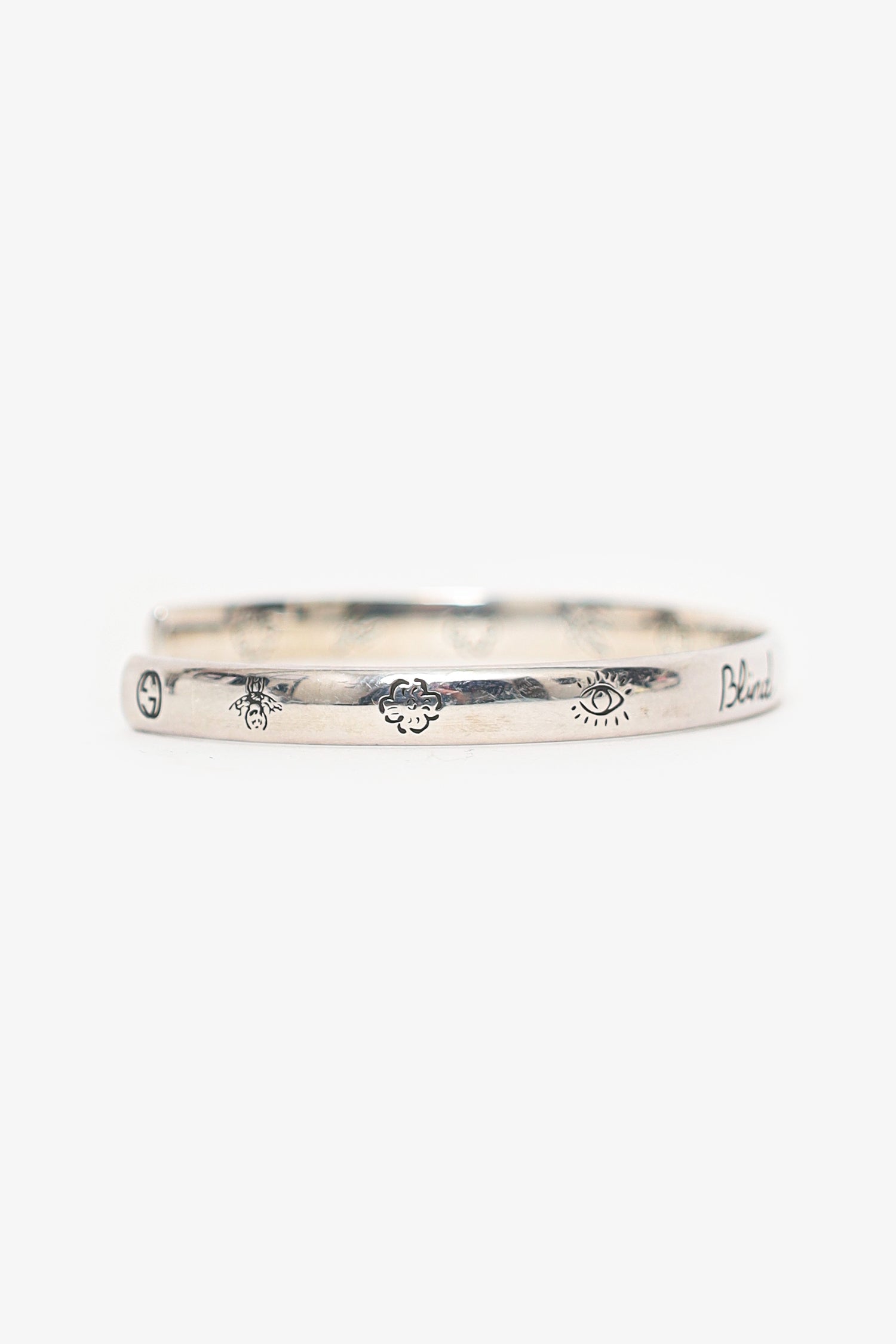 Gucci Sterling Silver Blind For Love Sterling Silver Cuff Bracelet