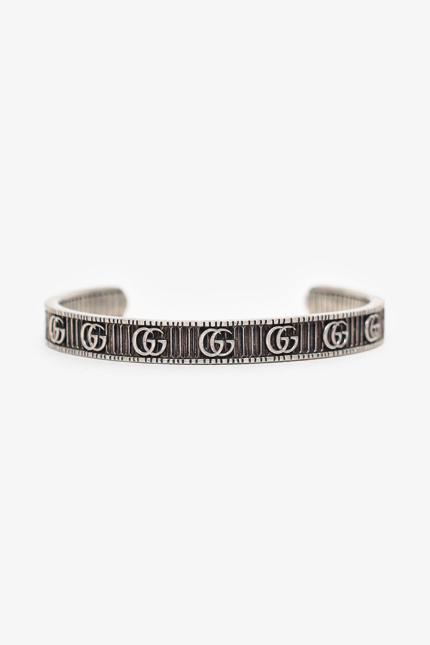 Gucci Sterling Silver GG Cuff Bracelet