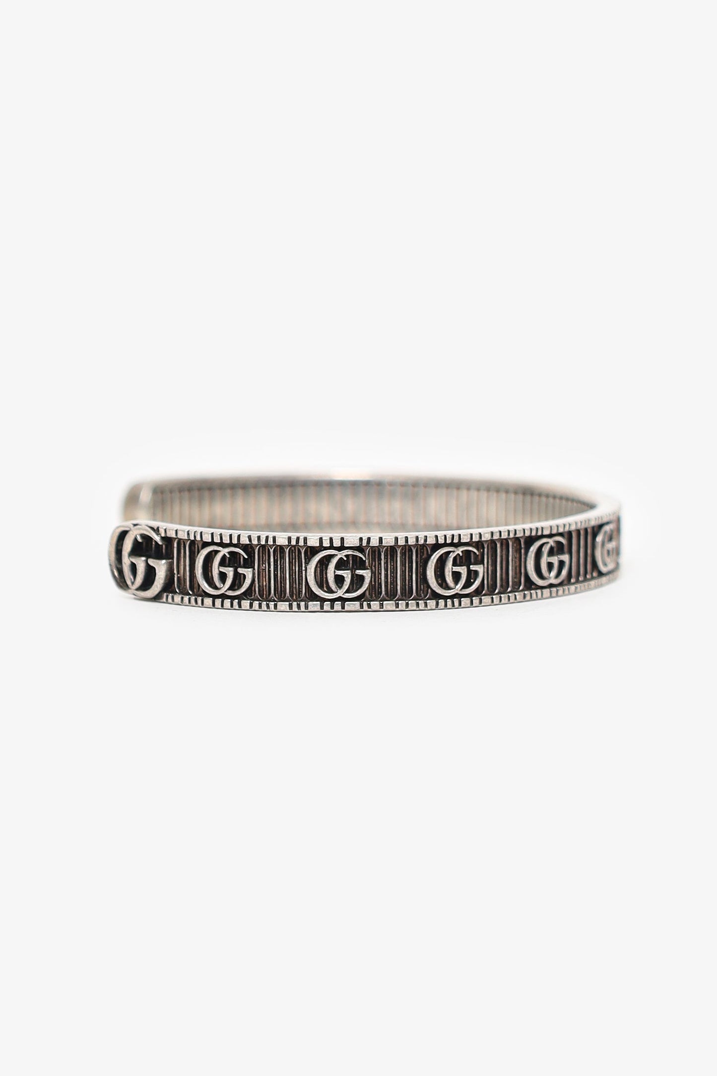 Gucci Sterling Silver GG Cuff Bracelet
