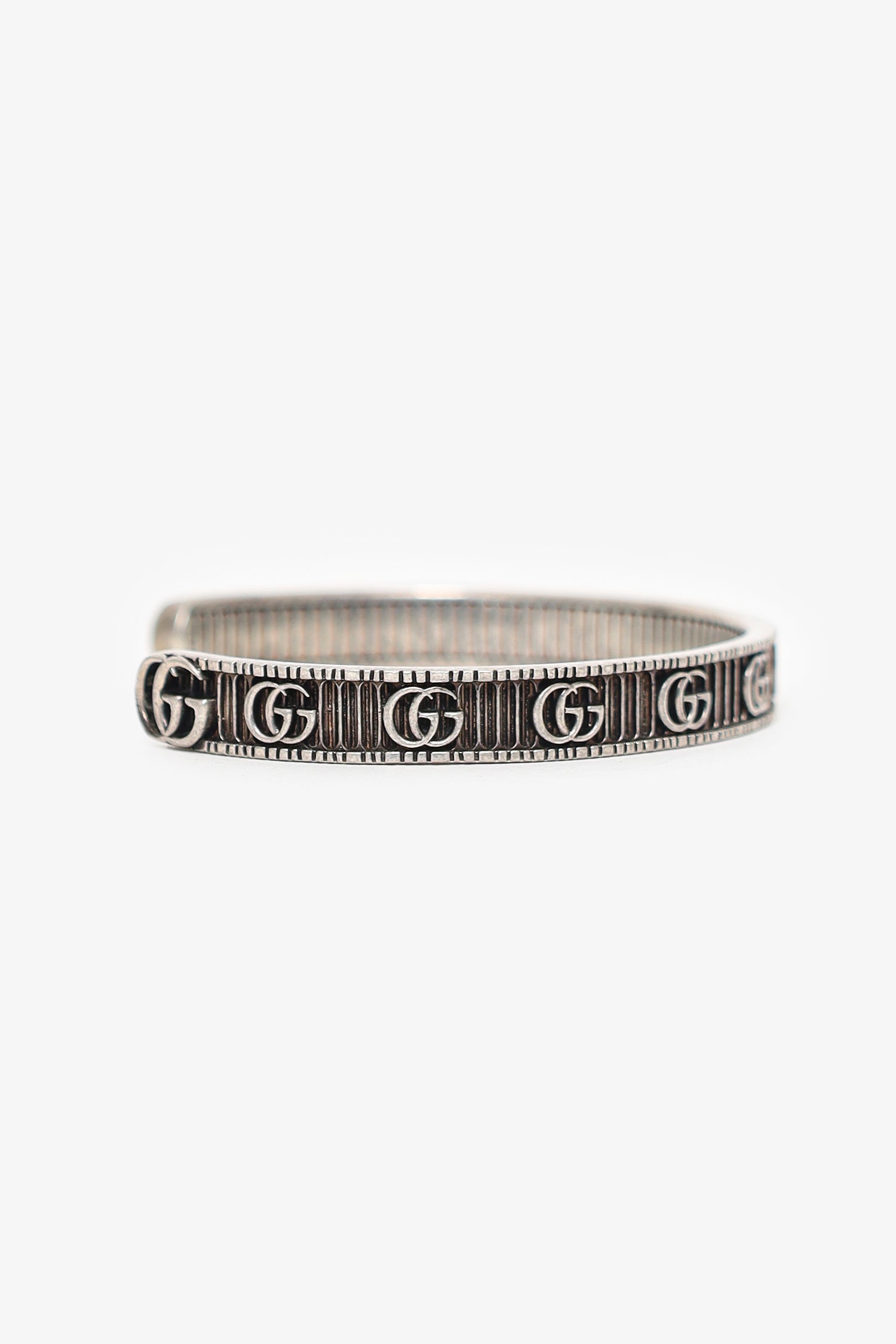 Gucci Sterling Silver GG Cuff Bracelet