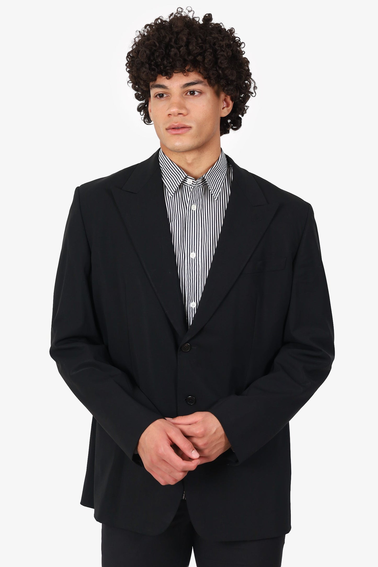 Prada Handbag Wool Blend Suit Jacket Black