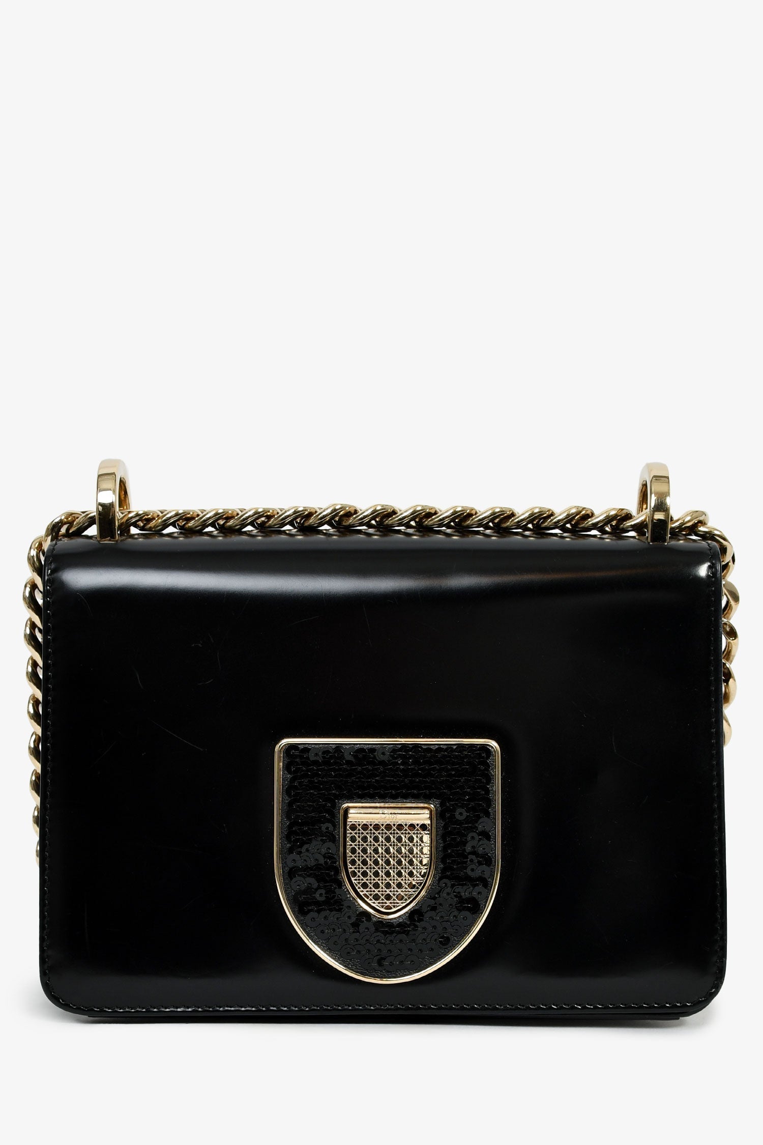 Dior Shoulder Bag Christian Sequin Detail 'ama Club' Leather Black