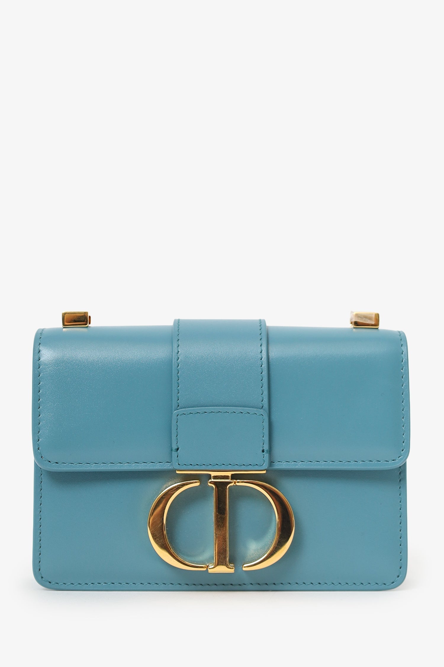 Dior Crossbody Bag Christian Montagine Crossbody Leather Blue Micro