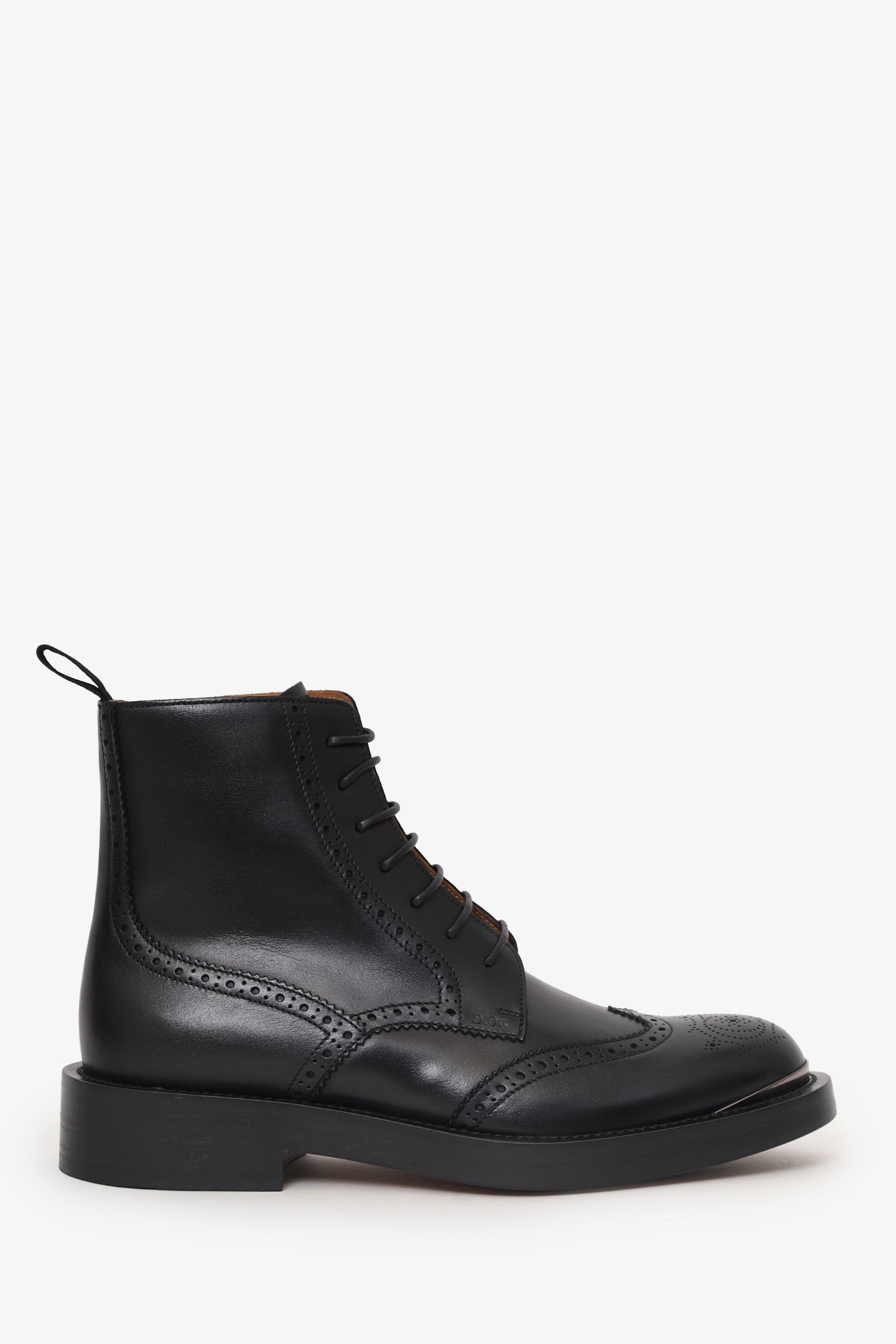 Dior Handbag Christian 'unit' Brogue Combat Boots Leather Black Shoes