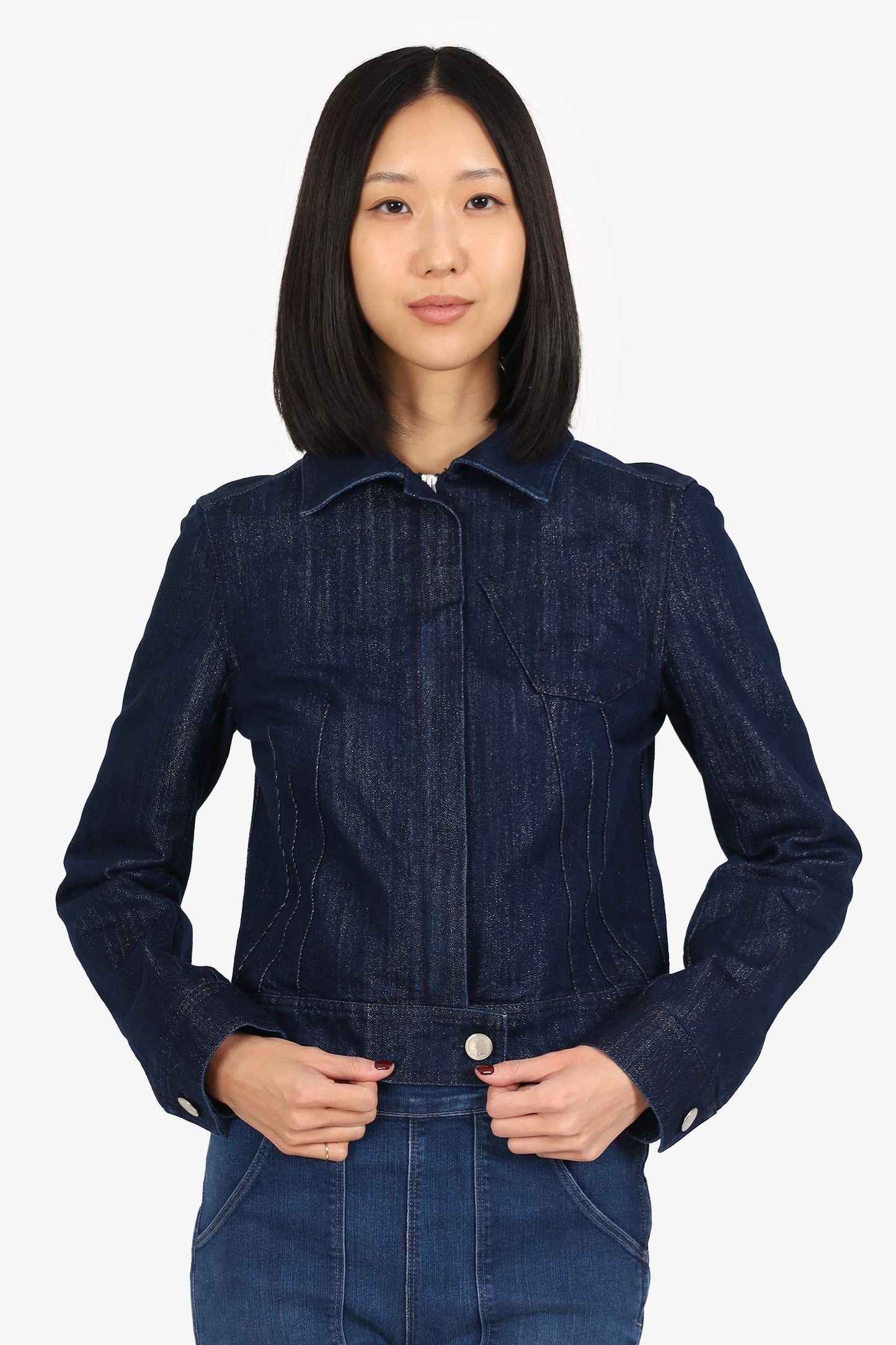 Dior Handbag Christian Sparkly Jacket Denim Blue