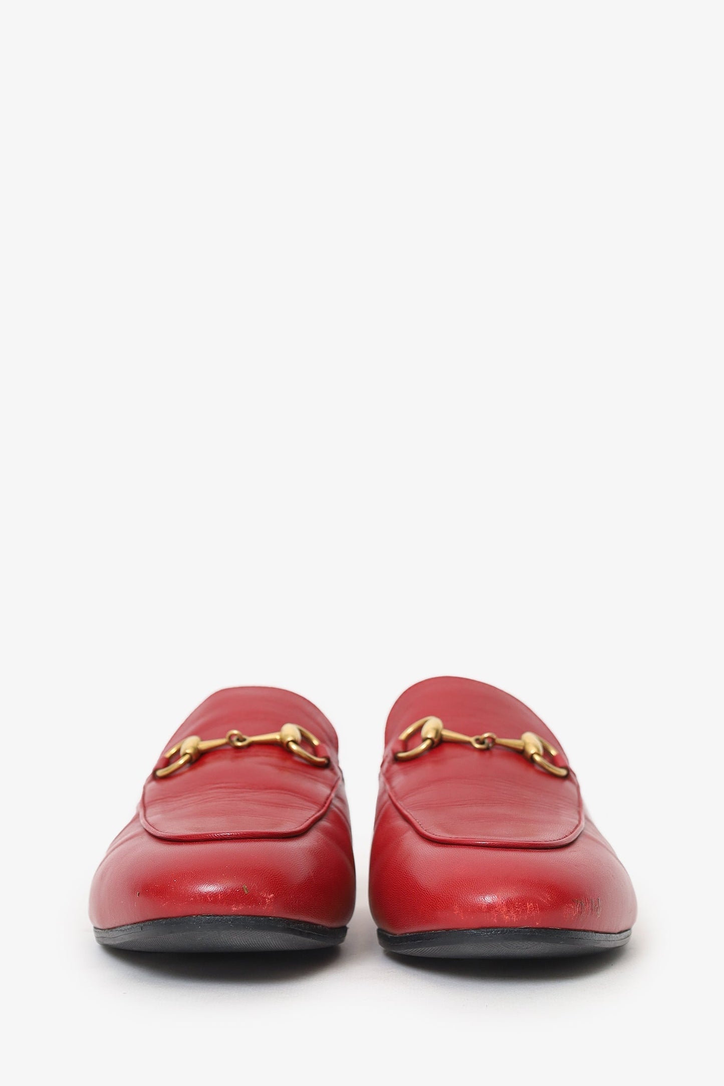 Gucci Red Leather Horsebit Princetown Slip-on Loafer Size 37.5