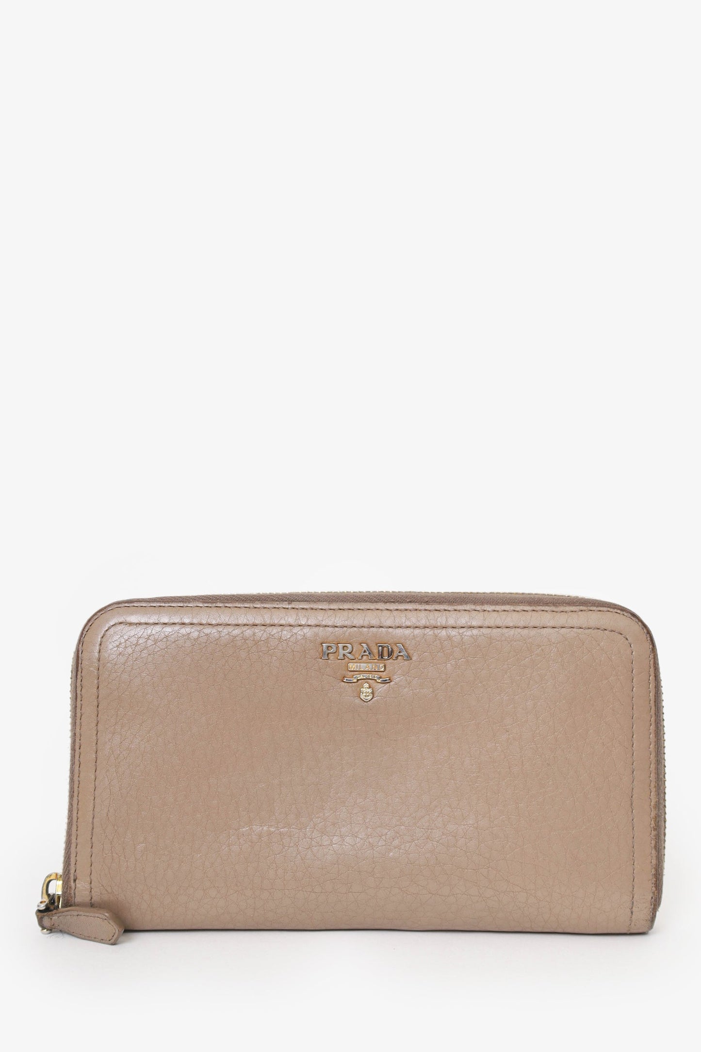 Prada Handbag Continental Wallet Leather Beige