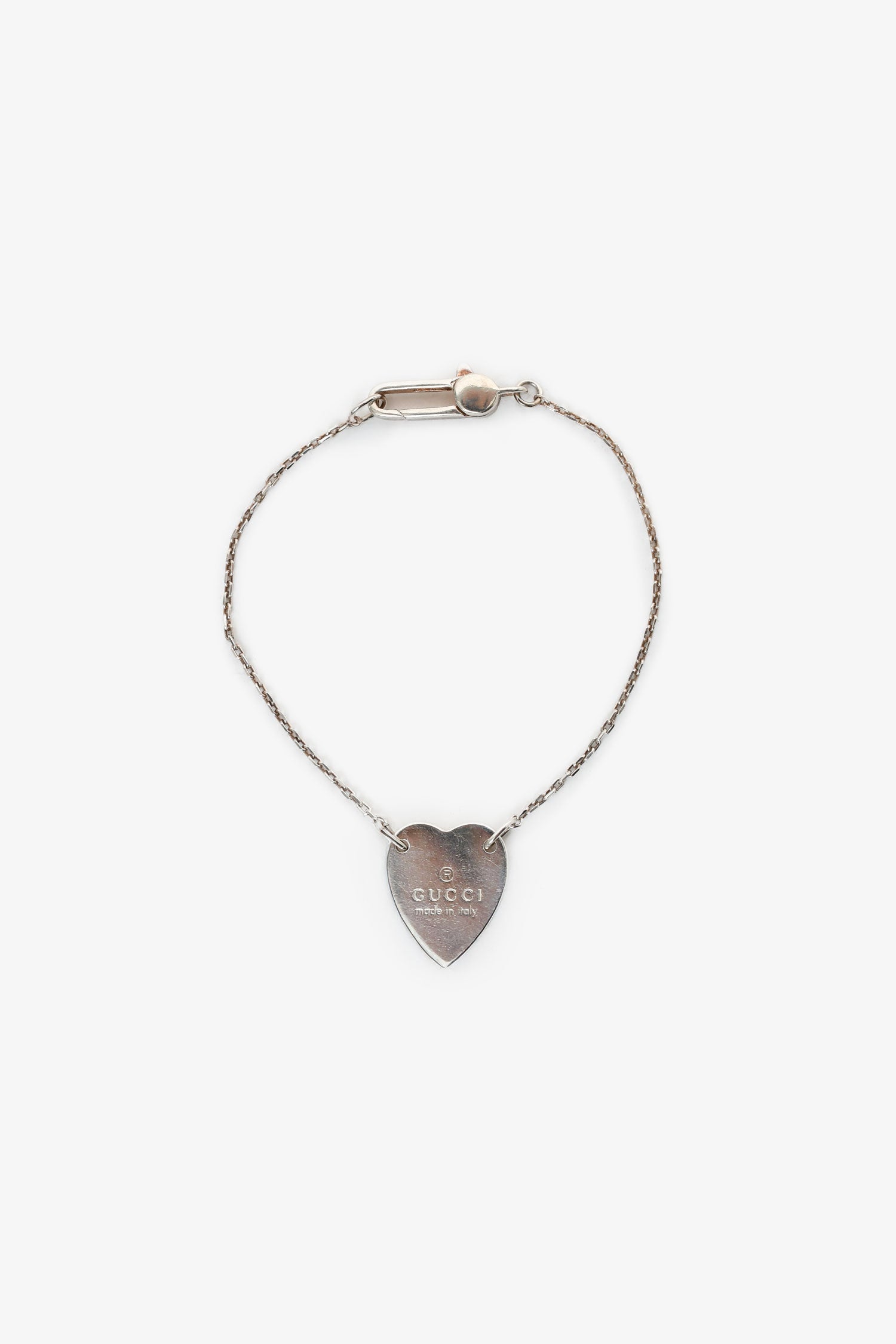 Gucci Silver Toned Heart Bracelet
