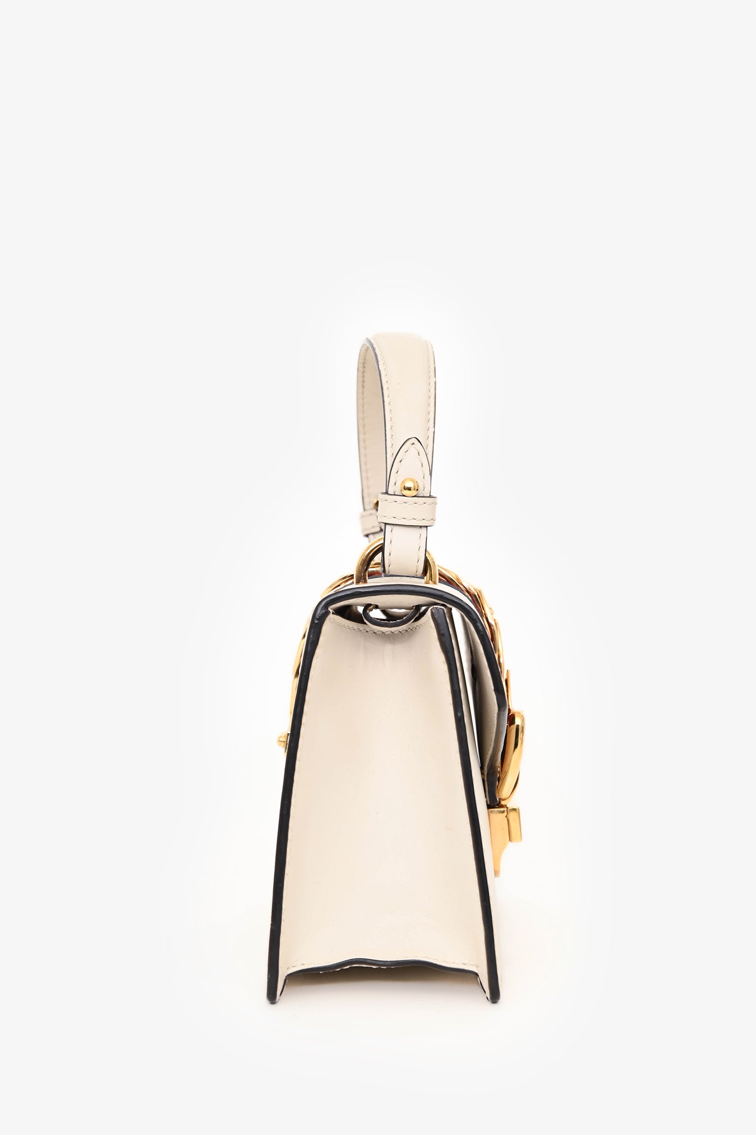 Gucci White Leather Mini Sylvie Top Handle