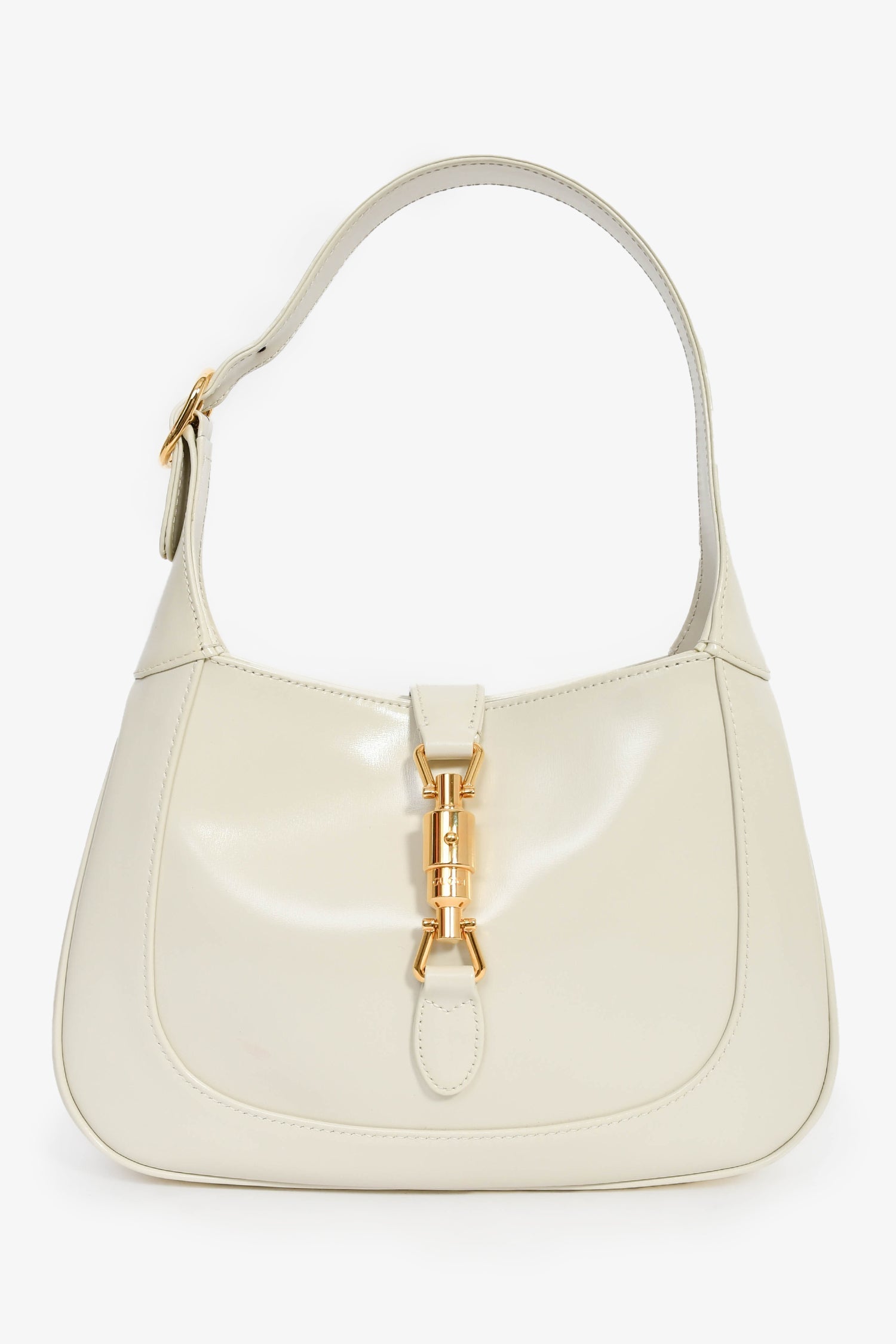 Gucci Cream Smooth Leather Jackie 1961 Small Shoulder Bag with Strap