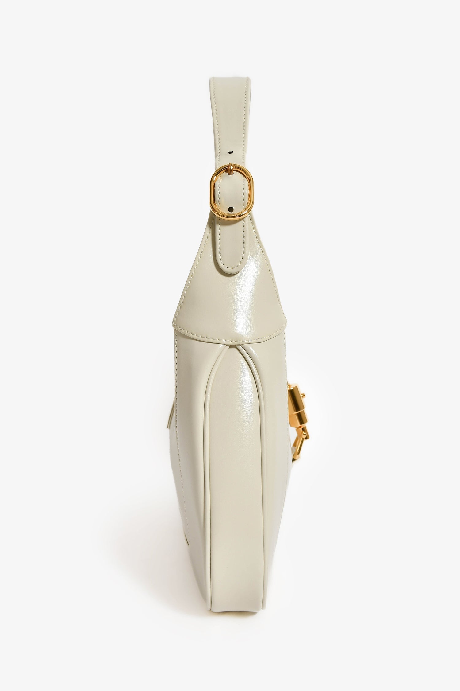 Gucci Cream Smooth Leather Jackie 1961 Small Shoulder Bag with Strap