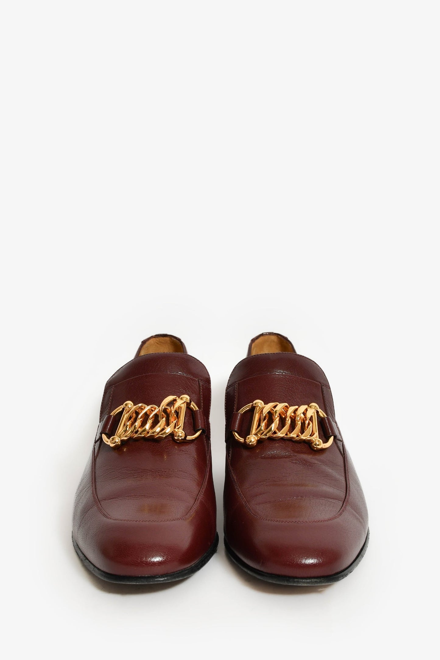 Gucci Burgundy Leather Loafers Size 10.5