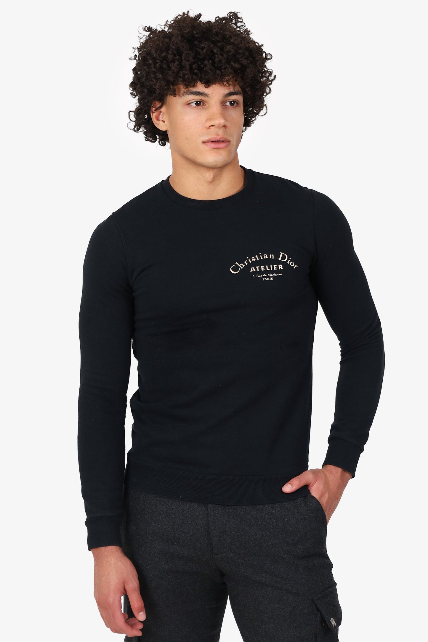 Dior Handbag Homme Cotton 'Atelier' Print Sweatshirt Black