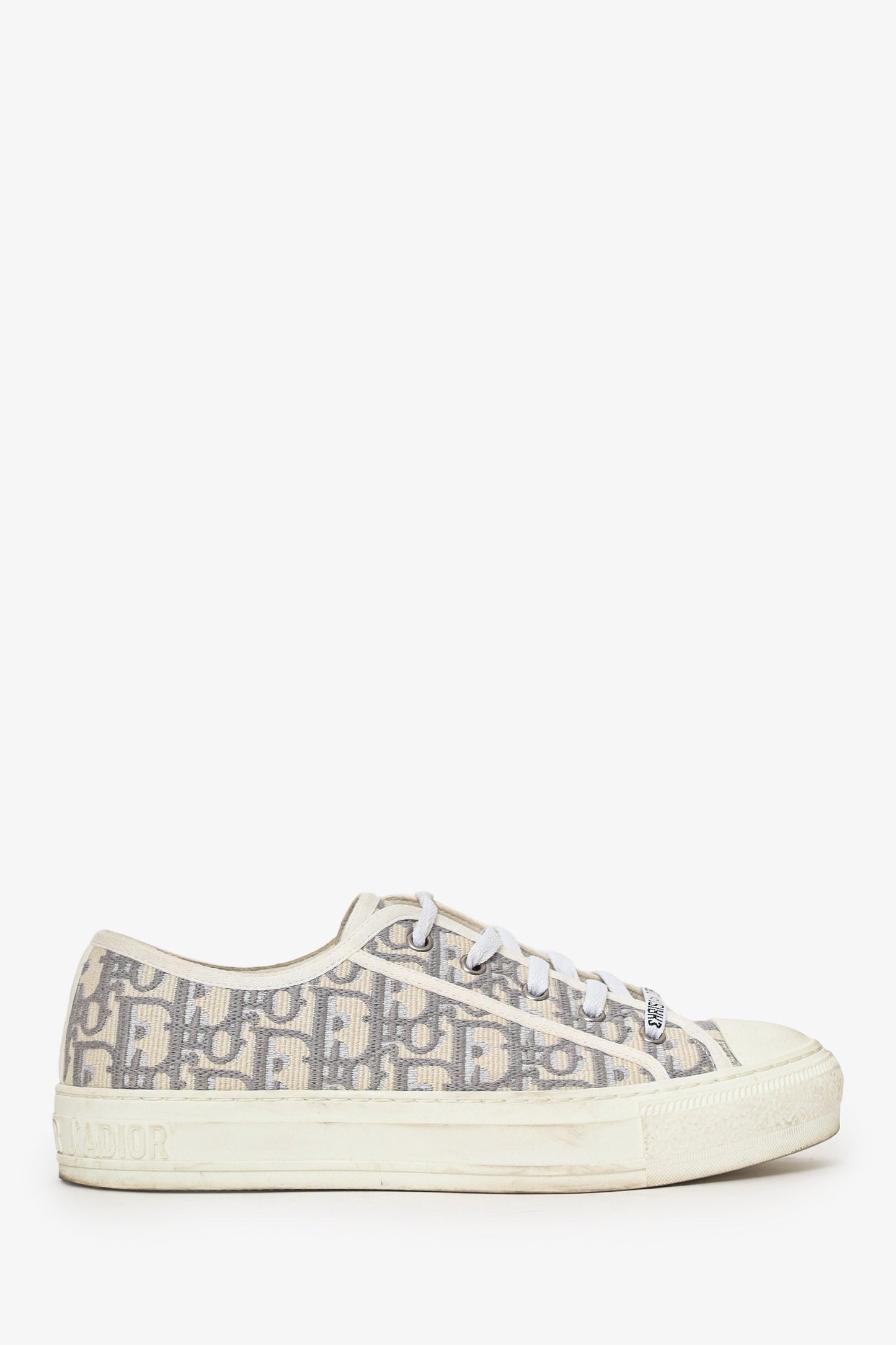 Dior Shoe Christian Grey Oblique Walk'n' Low Top Sneakers Gray Shoes