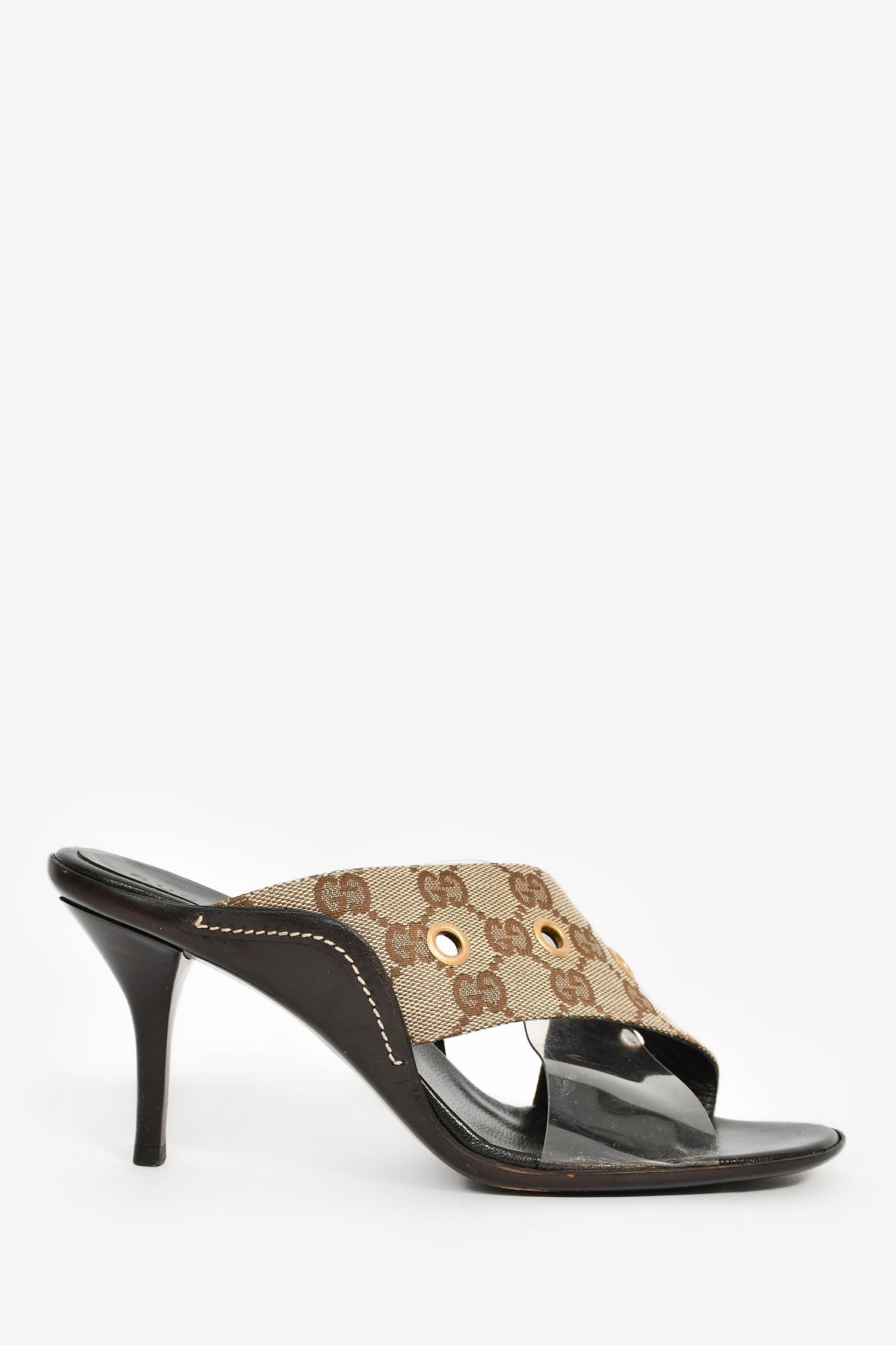 Gucci Supreme Cross Strap Midi Heels Size 36