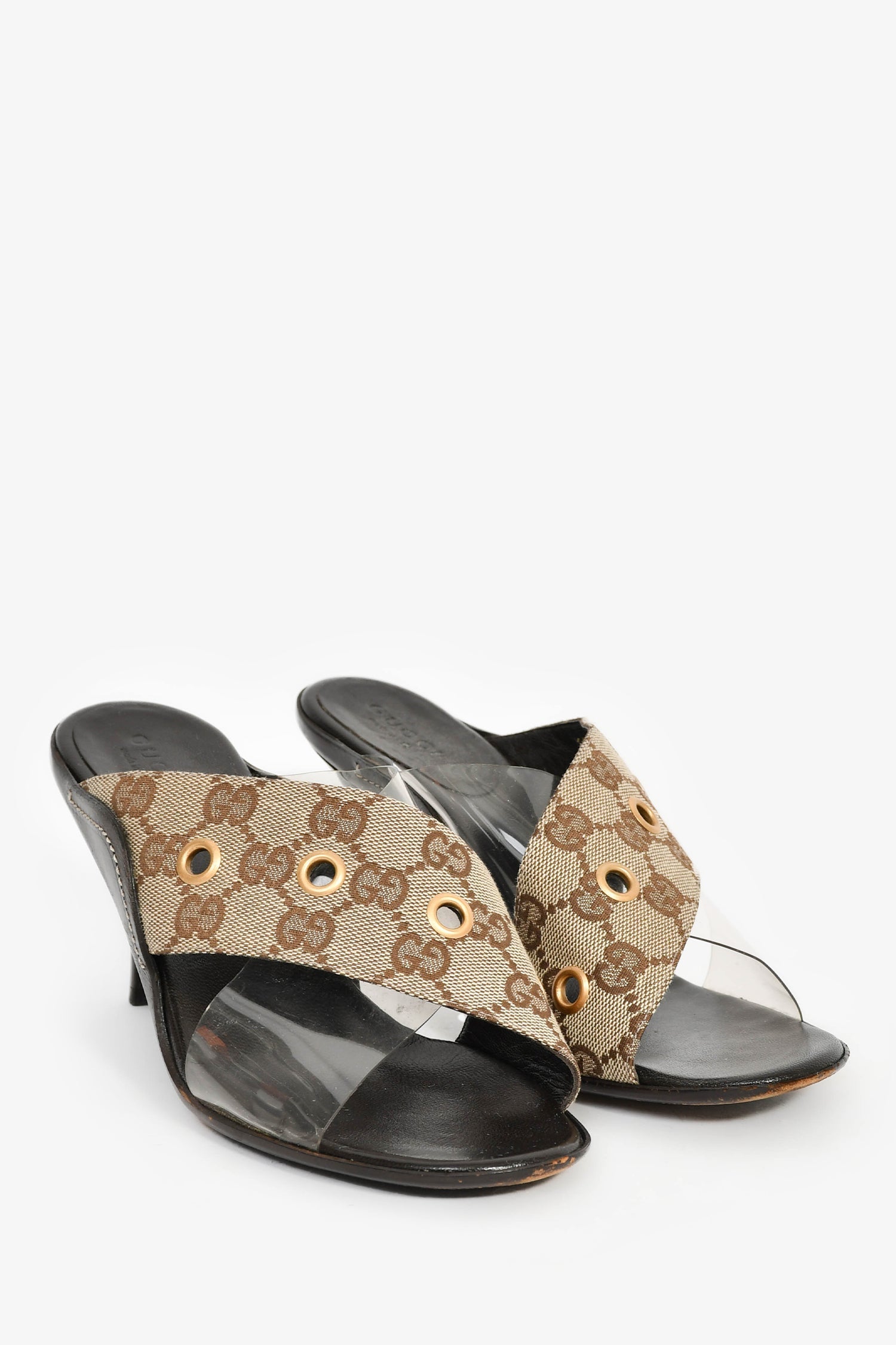Gucci Supreme Cross Strap Midi Heels Size 36