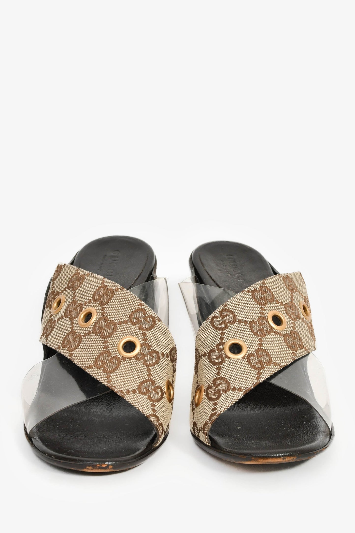 Gucci Supreme Cross Strap Midi Heels Size 36