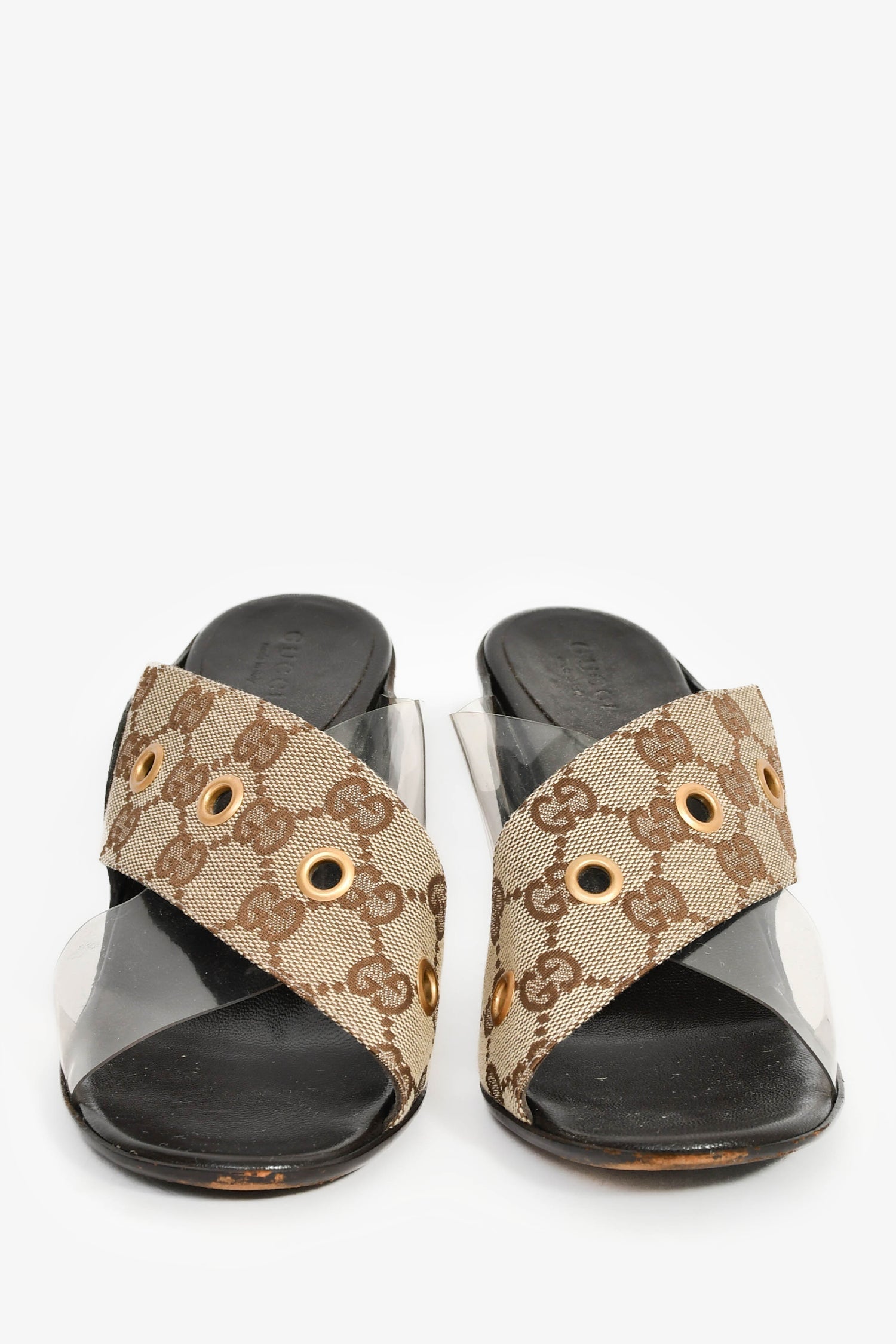 Gucci Supreme Cross Strap Midi Heels Size 36