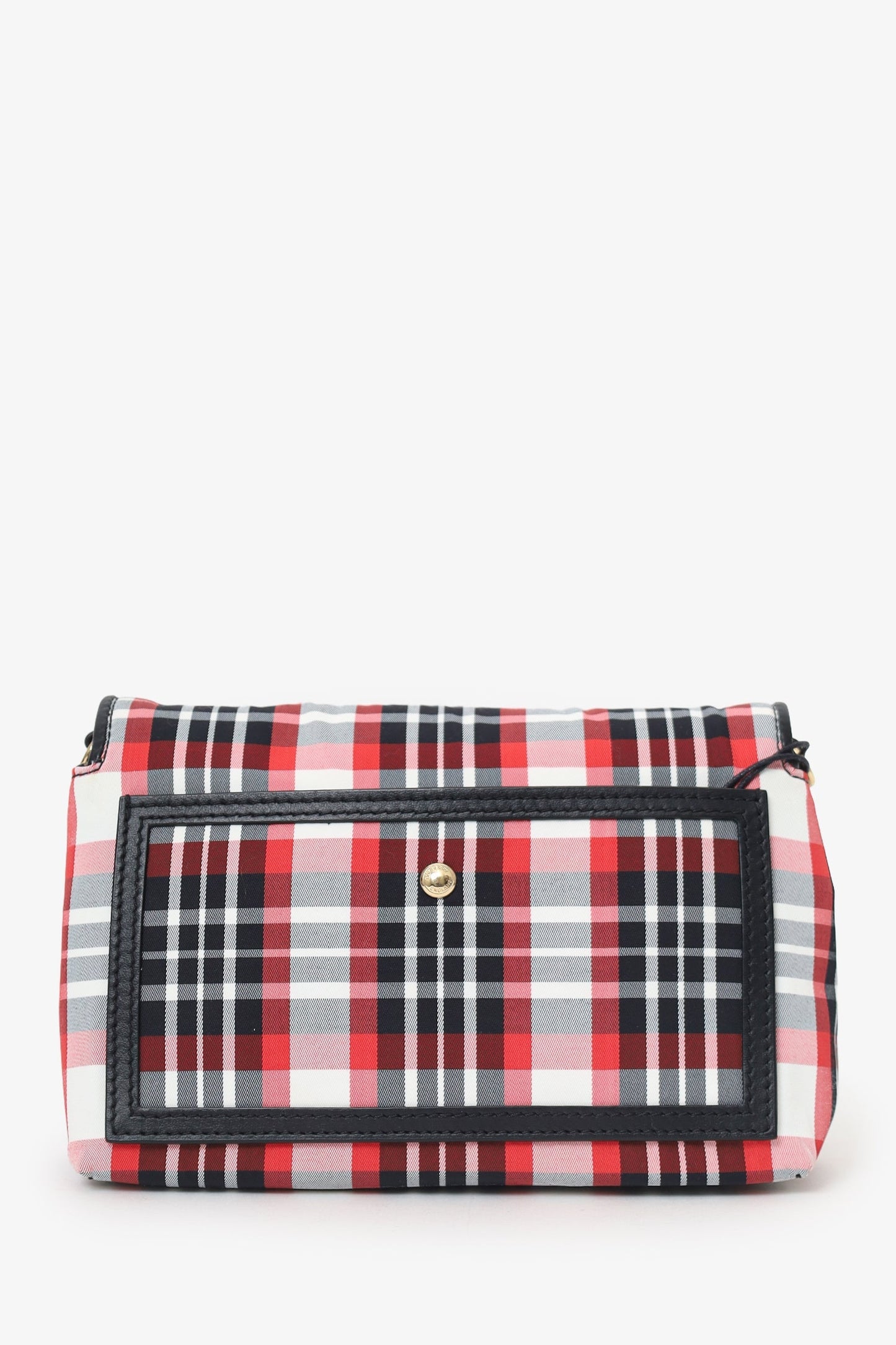 Burberry Hackberry Tartan Crossbody Bag Nylon Red