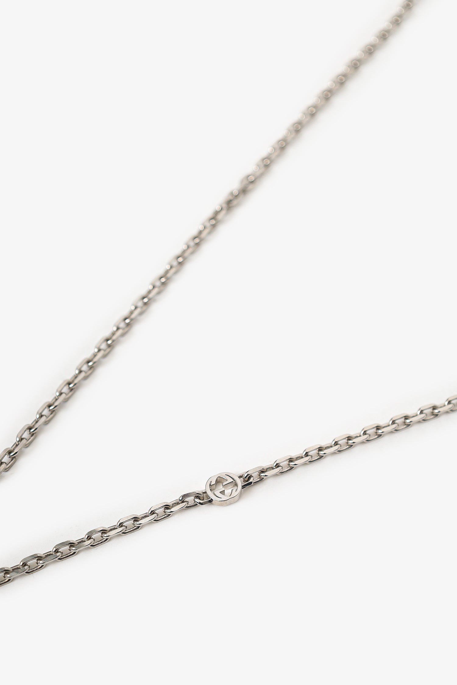 Gucci Silver Tone Sphere Pendant Necklace