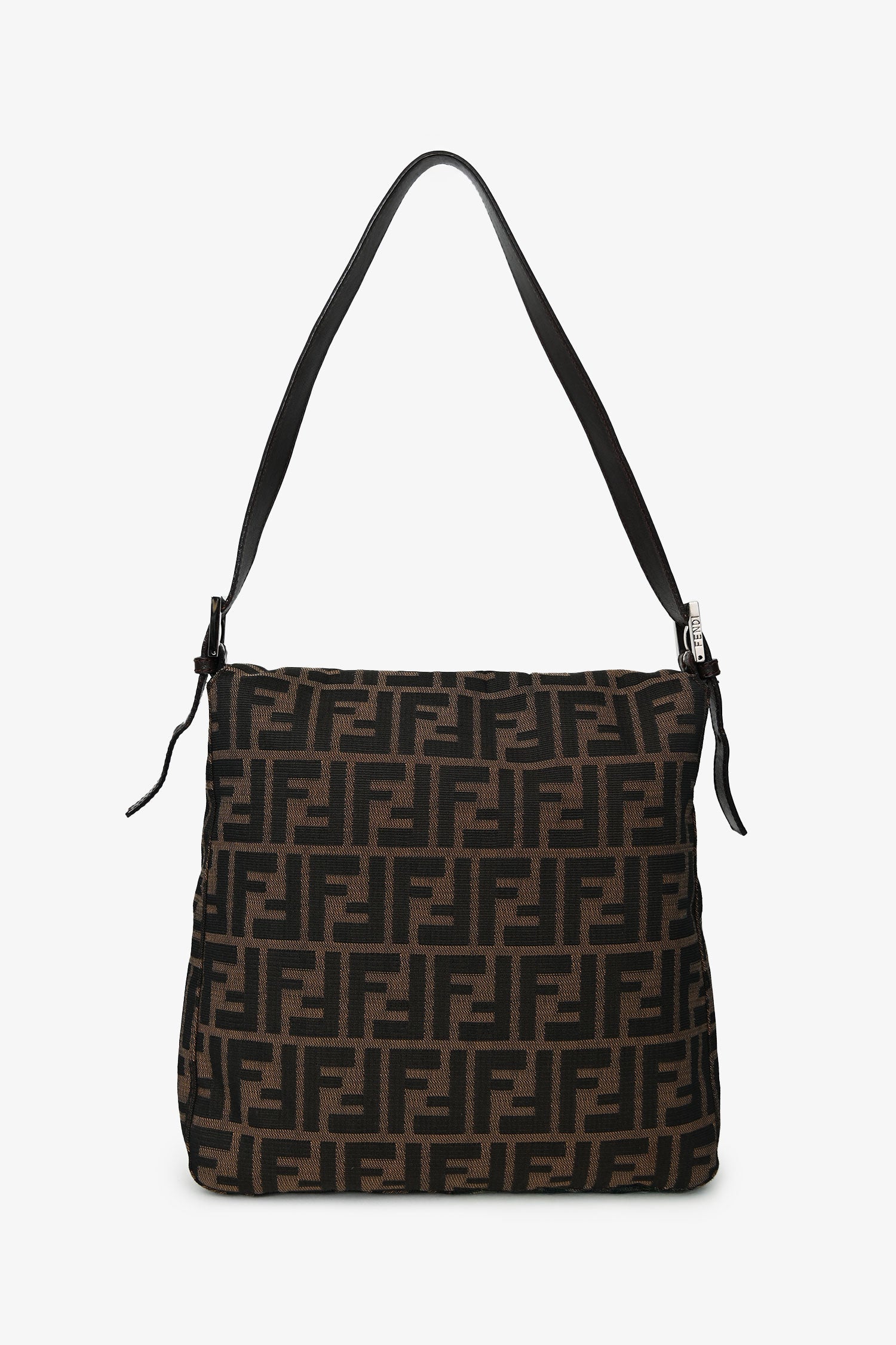 Fendi Ff Zucca Square Baguette Shoulder Bag Canvas Brown