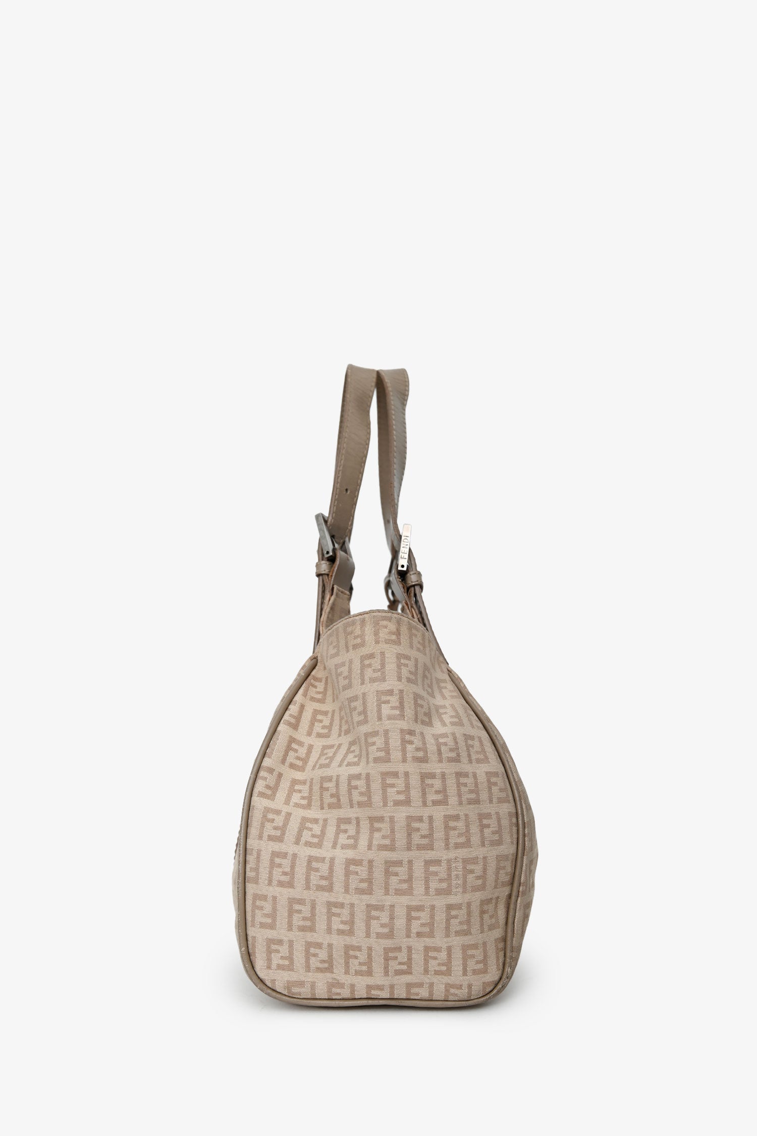 Fendi Ff Zucca Hobo Shoulder Bag Canvas Beige