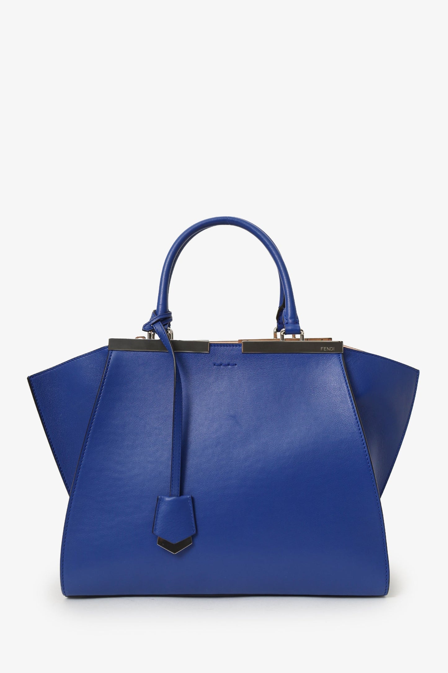 Fendi Tote Bag 3Jours With Strap Leather Blue