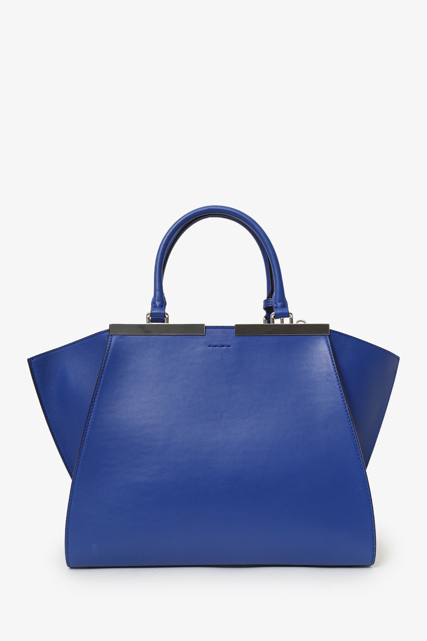 Fendi 3Jours Tote Bag With Strap Leather Blue