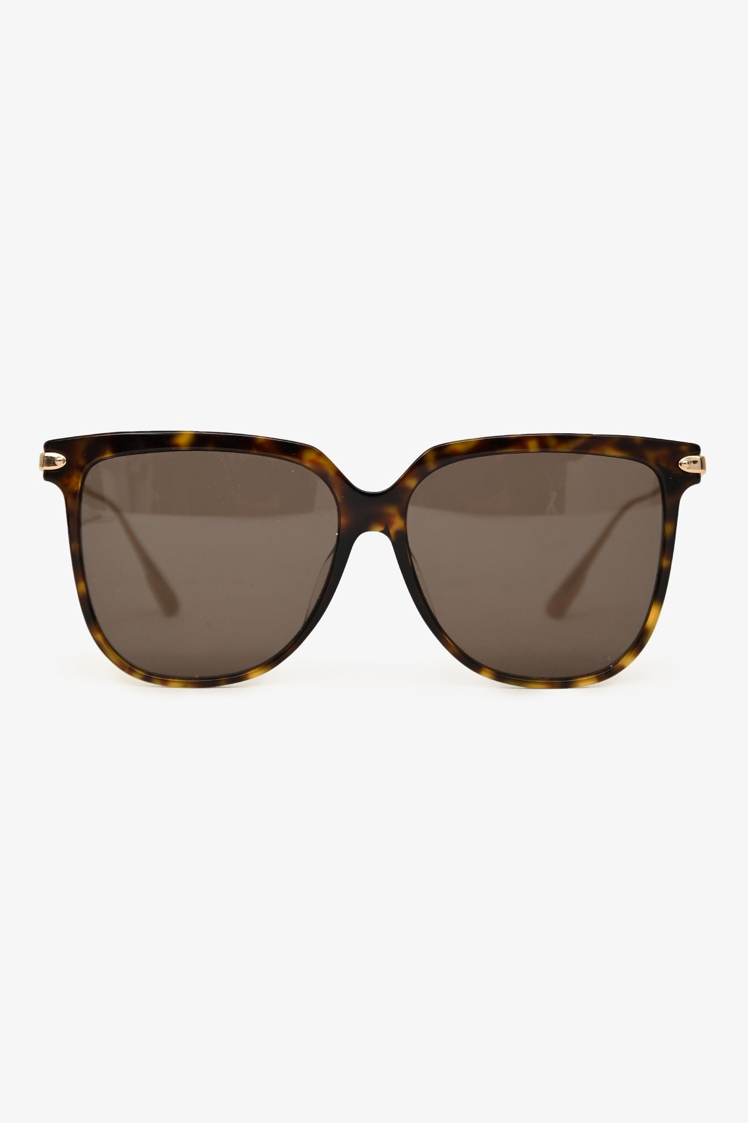 Dior Handbag Christian Tortoise Tone Oversized Sunglasses Brown Gold Logo
