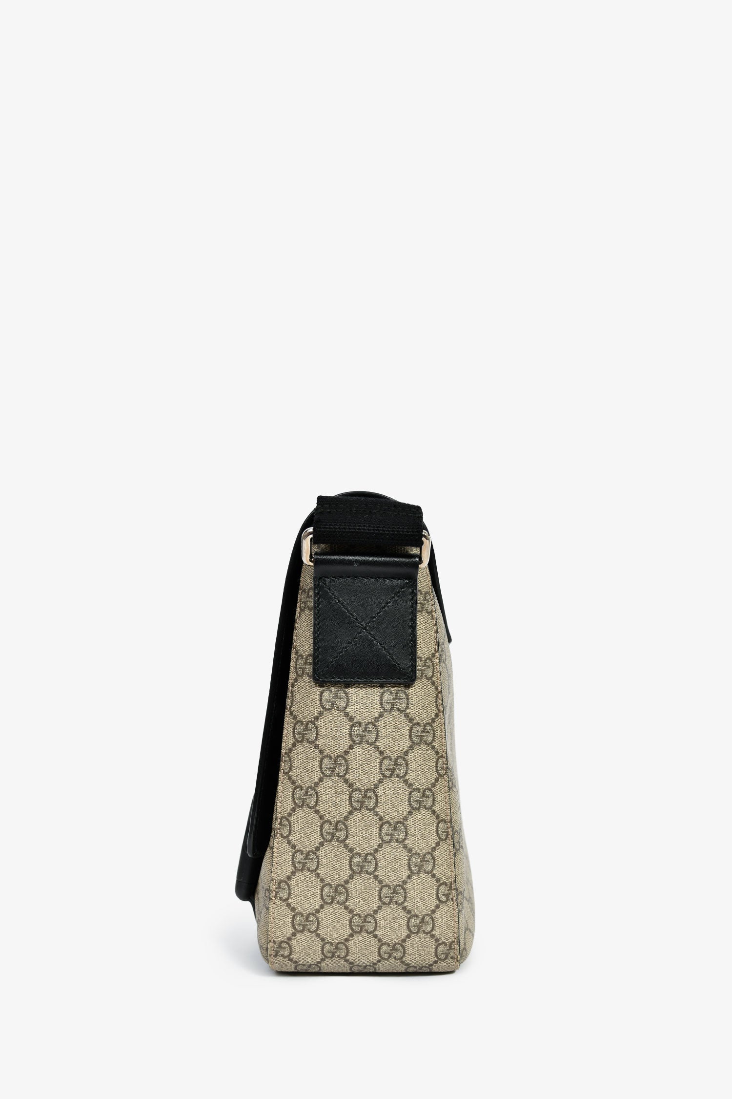 Gucci Brown/Black GG Supreme Web Detail Messenger Bag
