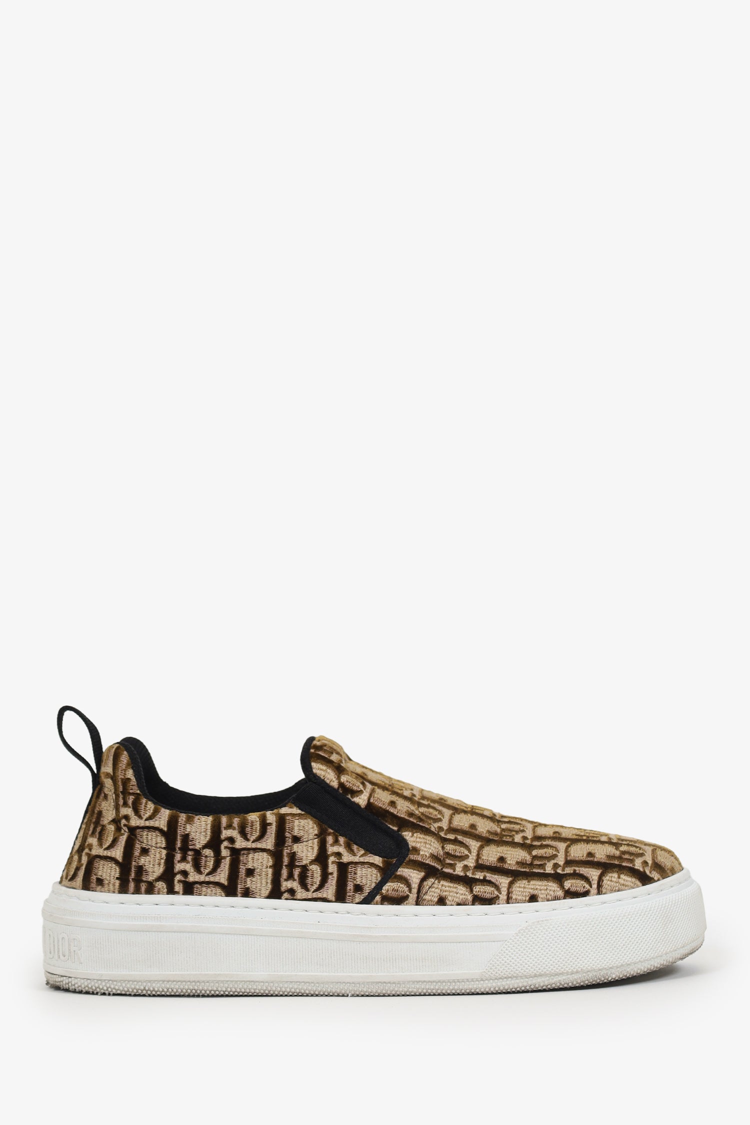 Dior Handbag Christian Velvet Oblique Slip On 'Solar' Sneakers Brown Shoes
