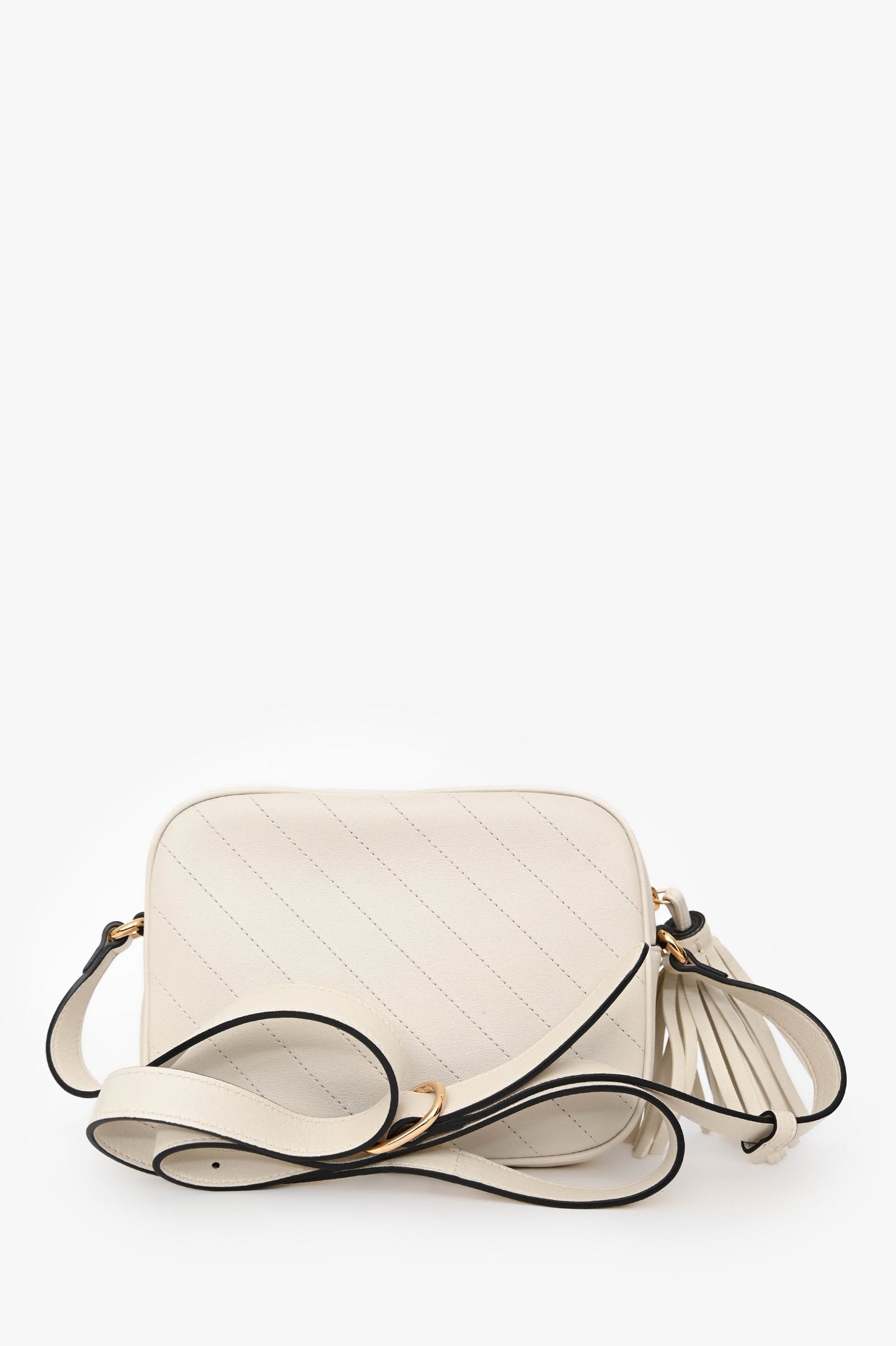 Gucci White Leather Small Logo 'Blondie' Crossbody Camera Bag