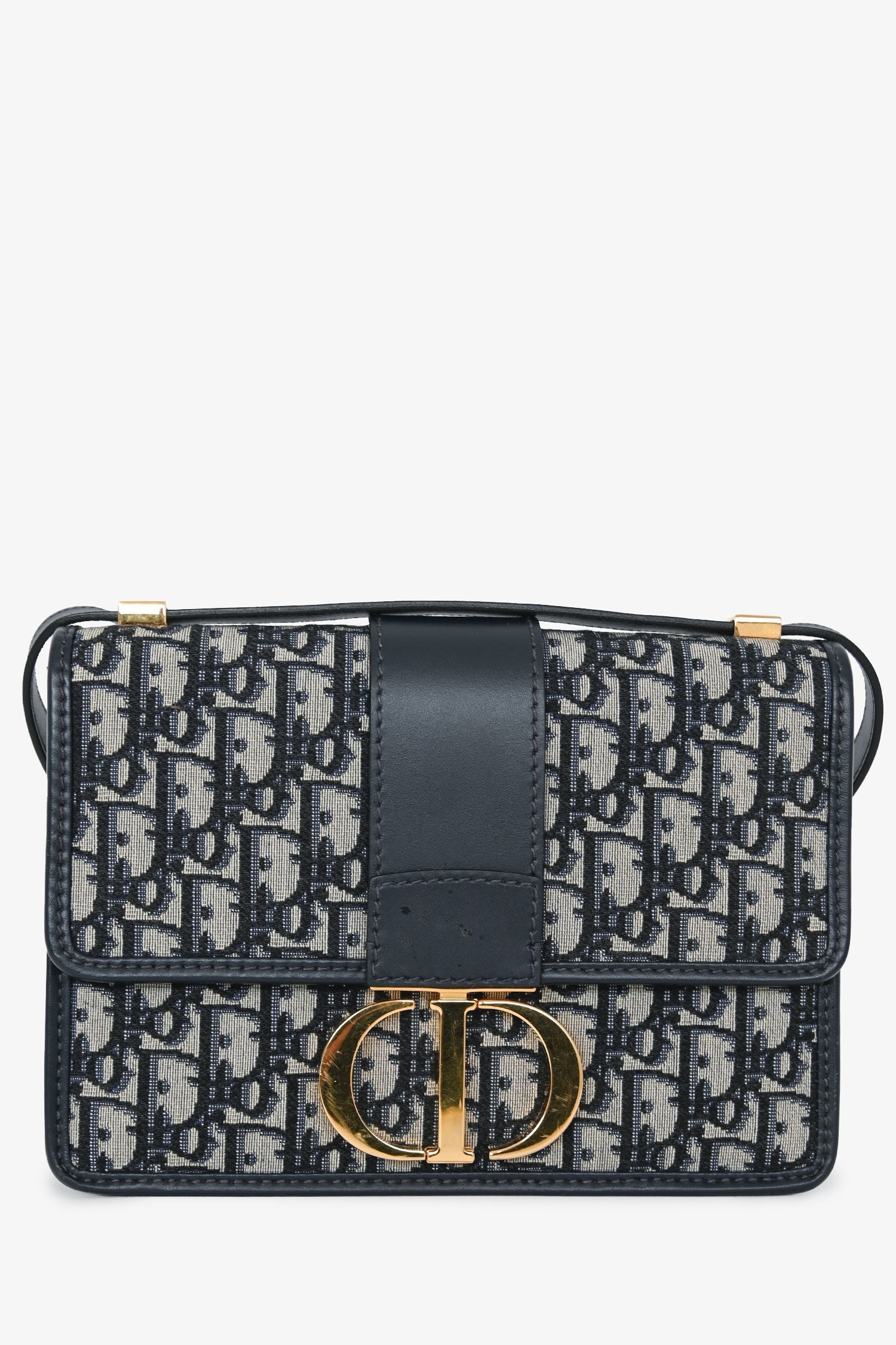 Dior Shoulder Bag Christian Oblique 30 Montaigne Leather Navy