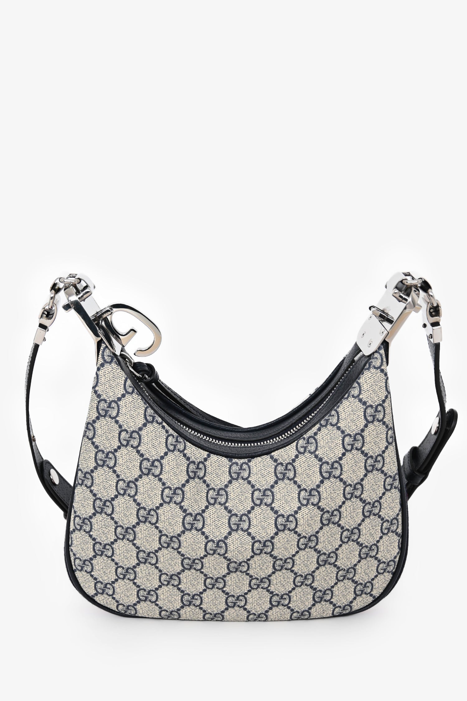 Gucci Blue Canvas/Leather GG 'Attache' Small Bag with Strap
