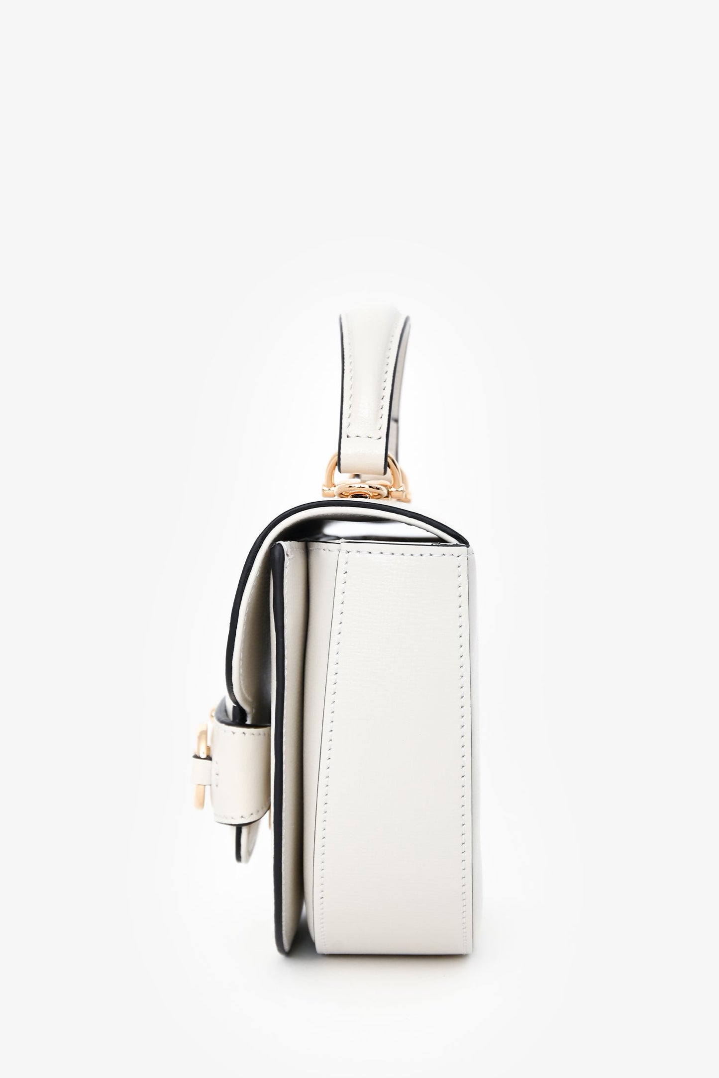 Gucci White Leather 'Horsebit 1955' Mini Crossbody Bag
