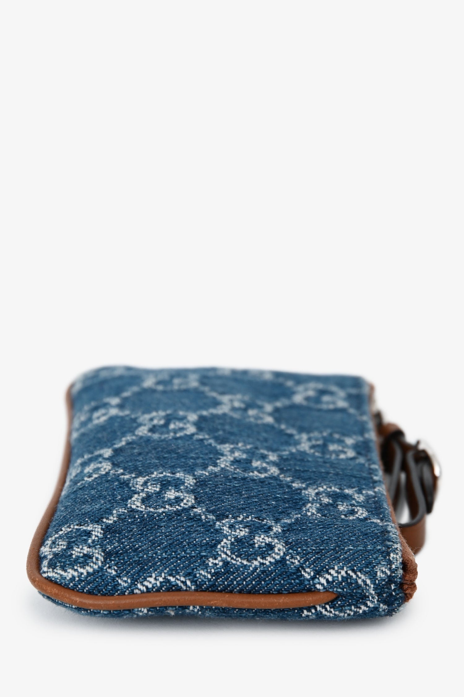 Gucci Blue/Brown Denim/Leather Trim GG Coin Pouch