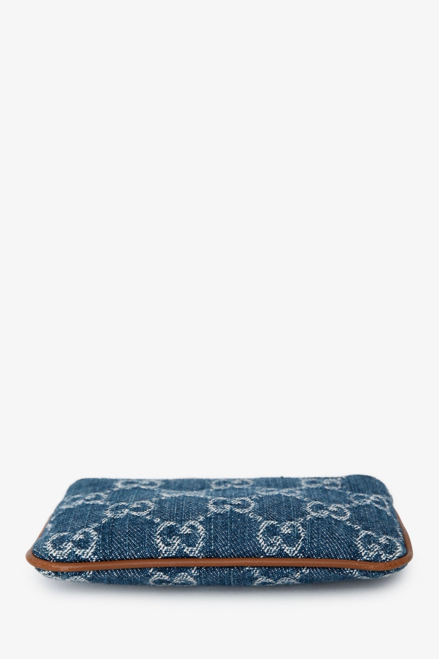 Gucci Blue/Brown Denim/Leather Trim GG Coin Pouch