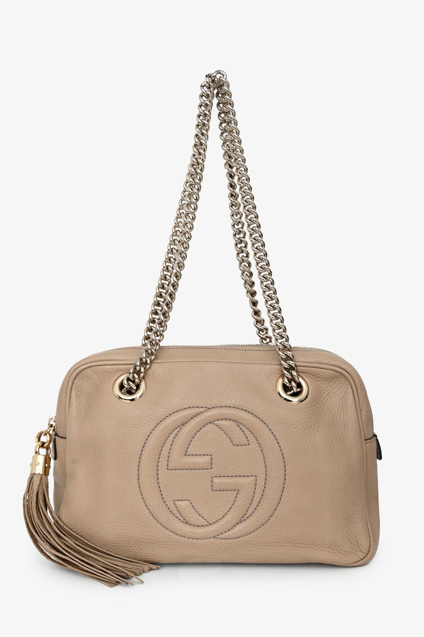Gucci Brown Leather GG 'Soho' Camera Shoulder Bag