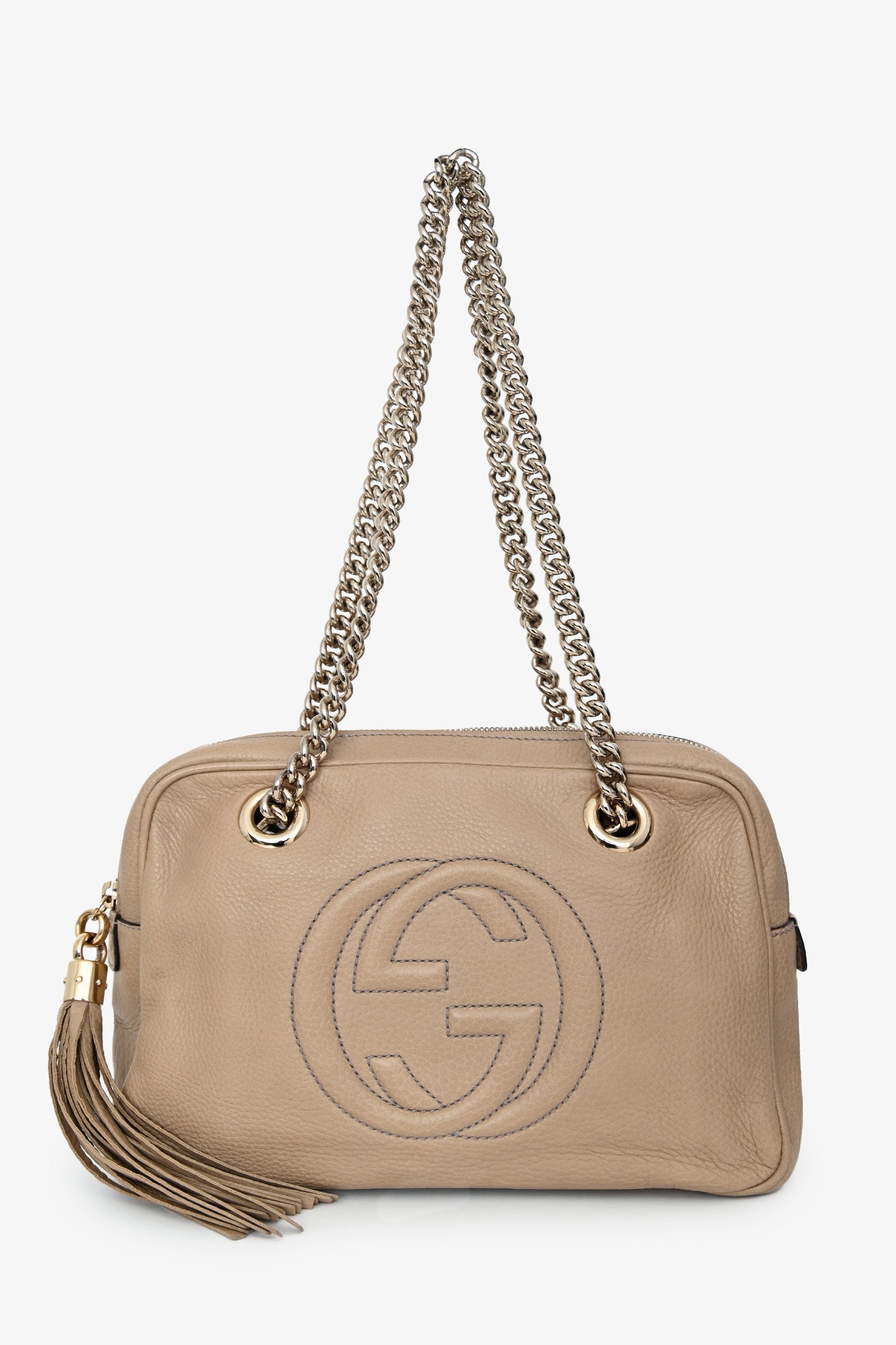 Gucci Brown Leather GG 'Soho' Camera Shoulder Bag