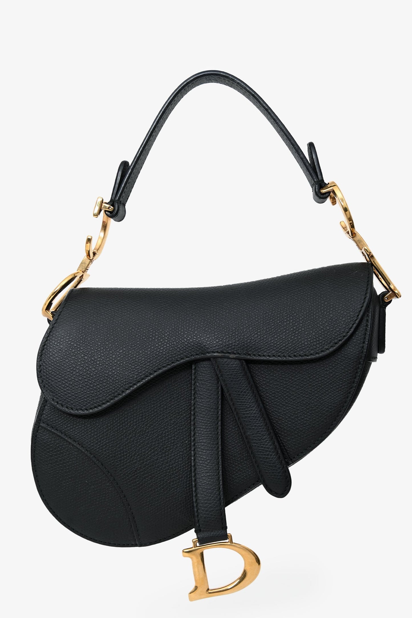 Dior Bag Christian Saddle Leather Black Mini Mini Bag