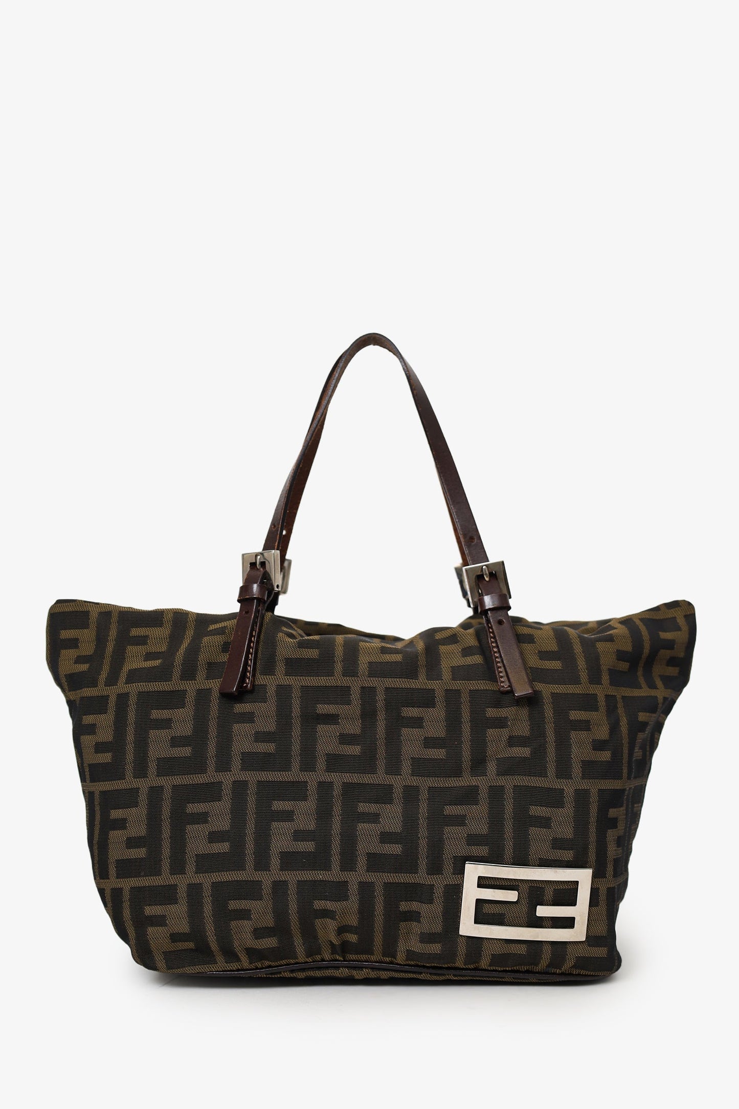 Fendi Tote Bag FF Zucca Tote Canvas Brown Mini Shoulder Bag