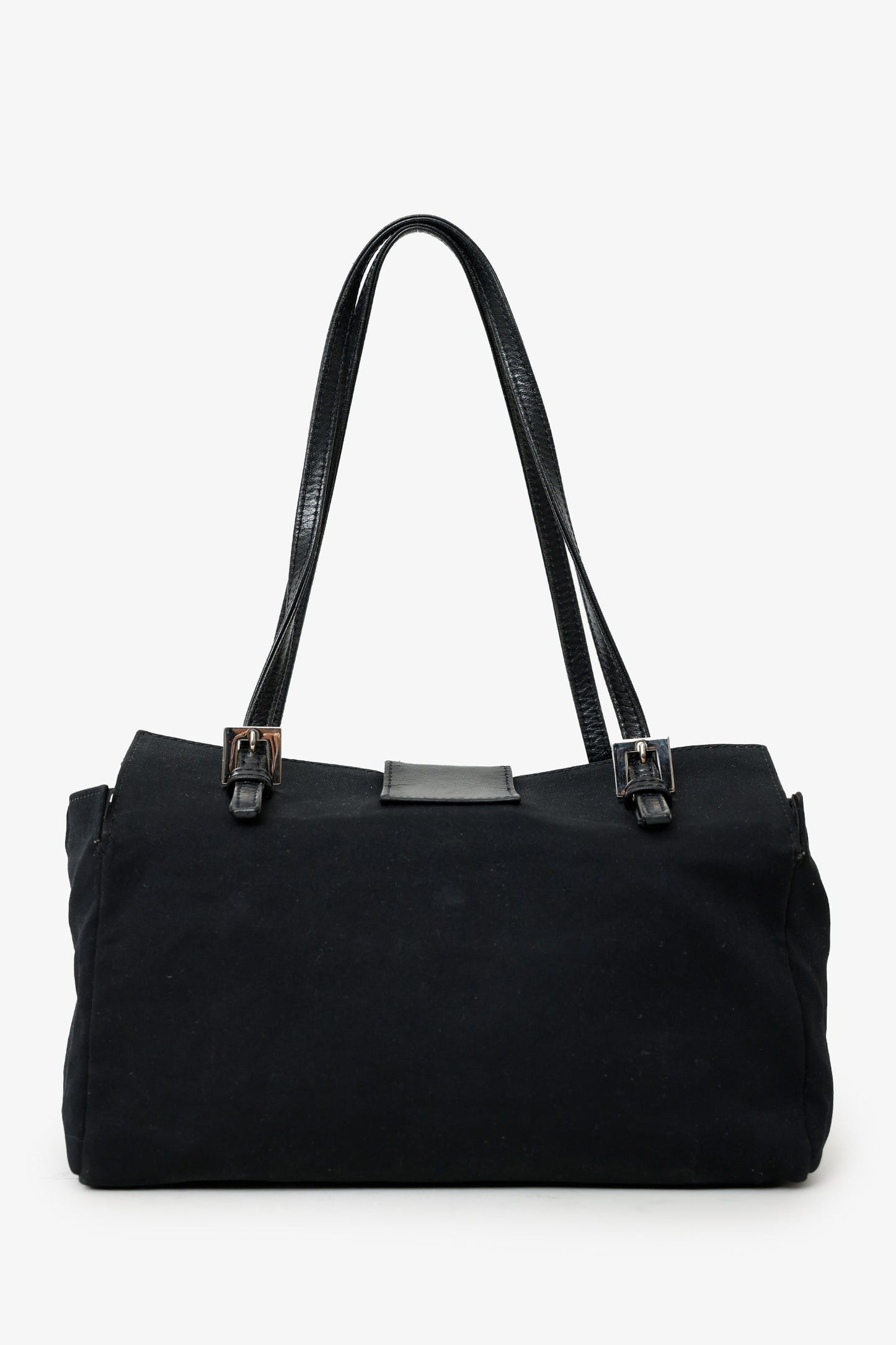Fendi Fabric Neoprene Baguette Shoulder Bag Black