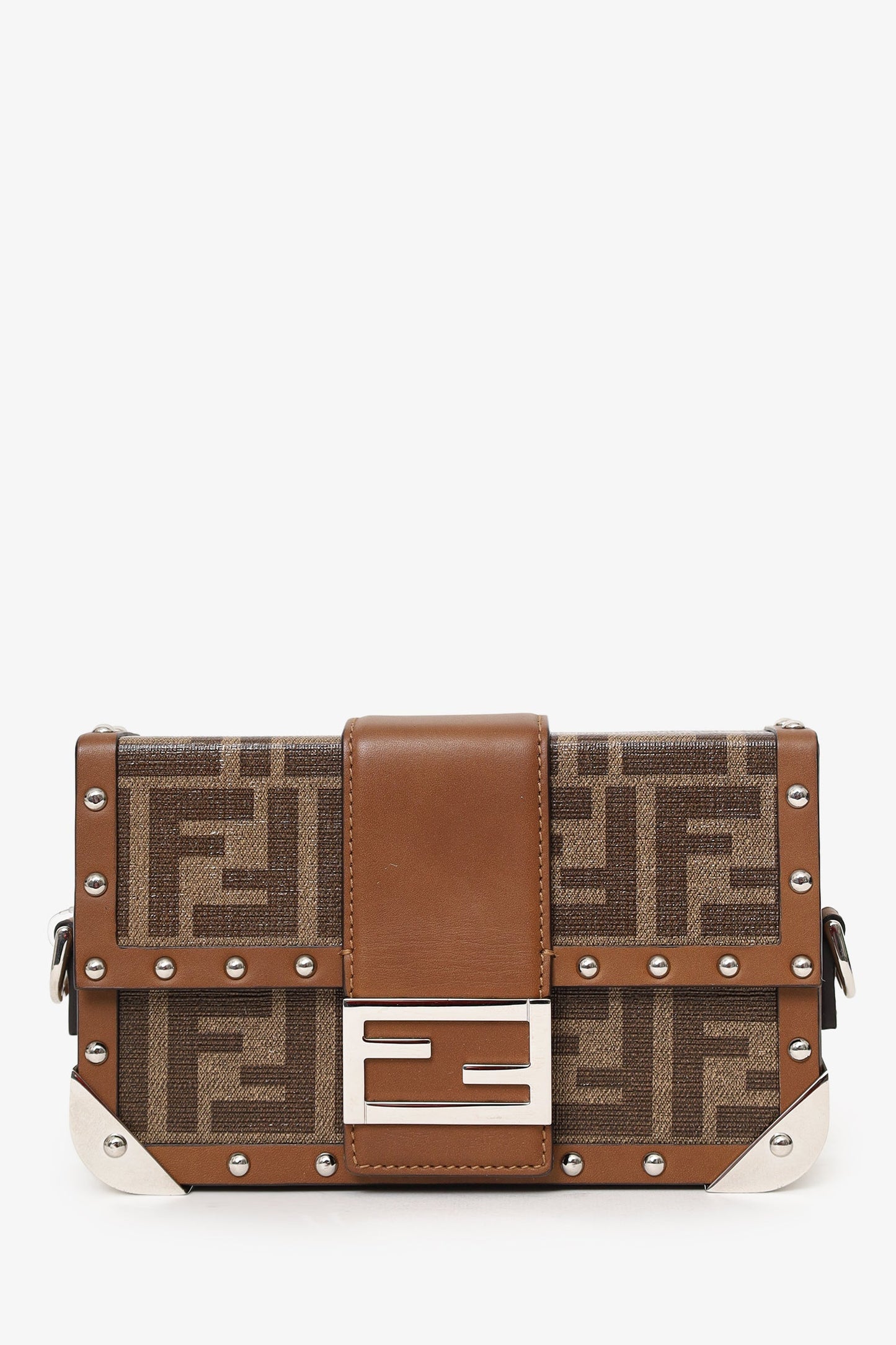 Fendi Crossbody Bag FF Baguette Trunk Bag Brown Shoulder Bag