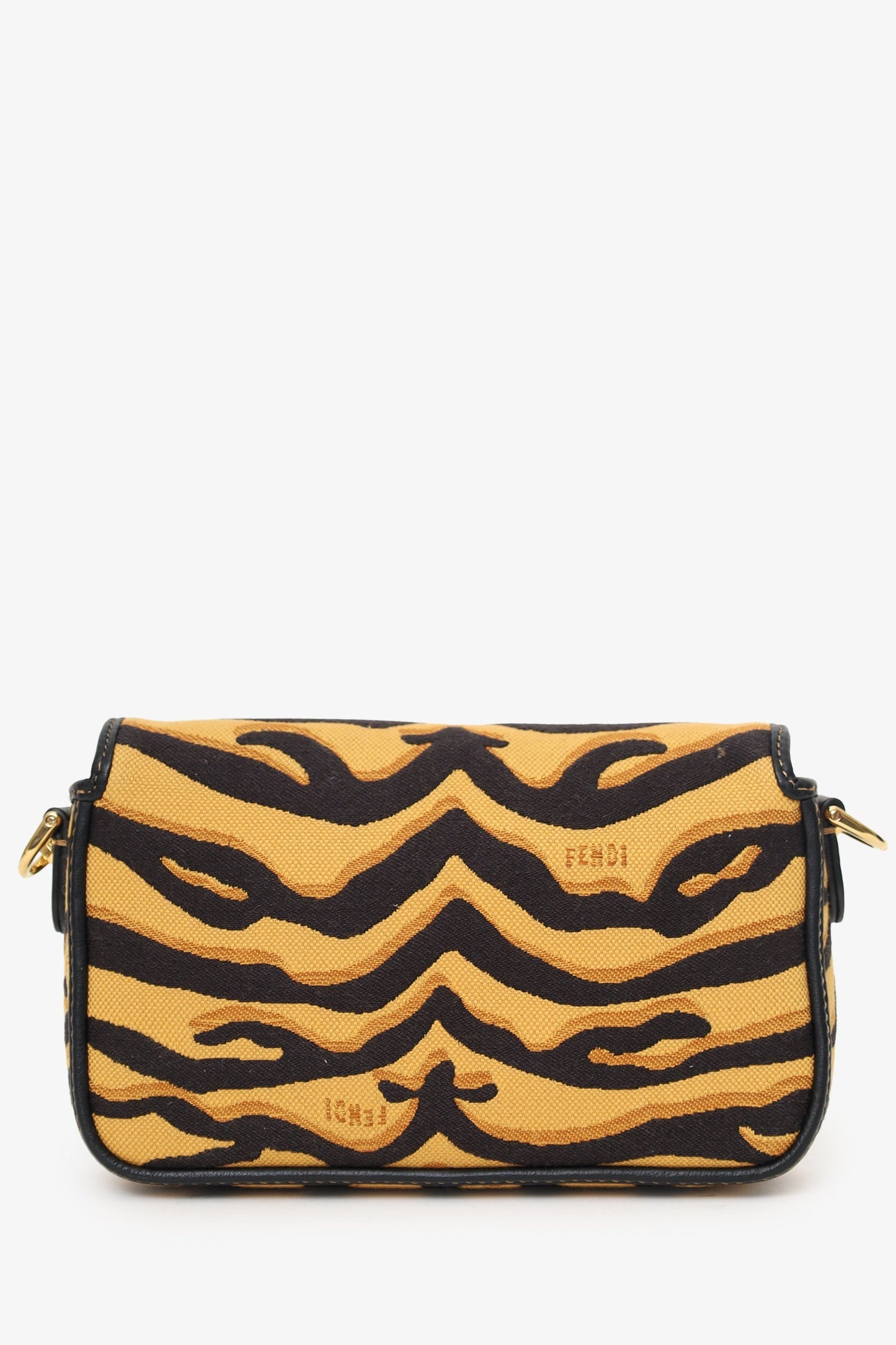 Fendi Tiger Baguette Bag Canvas Embroidered Shoulder Bag