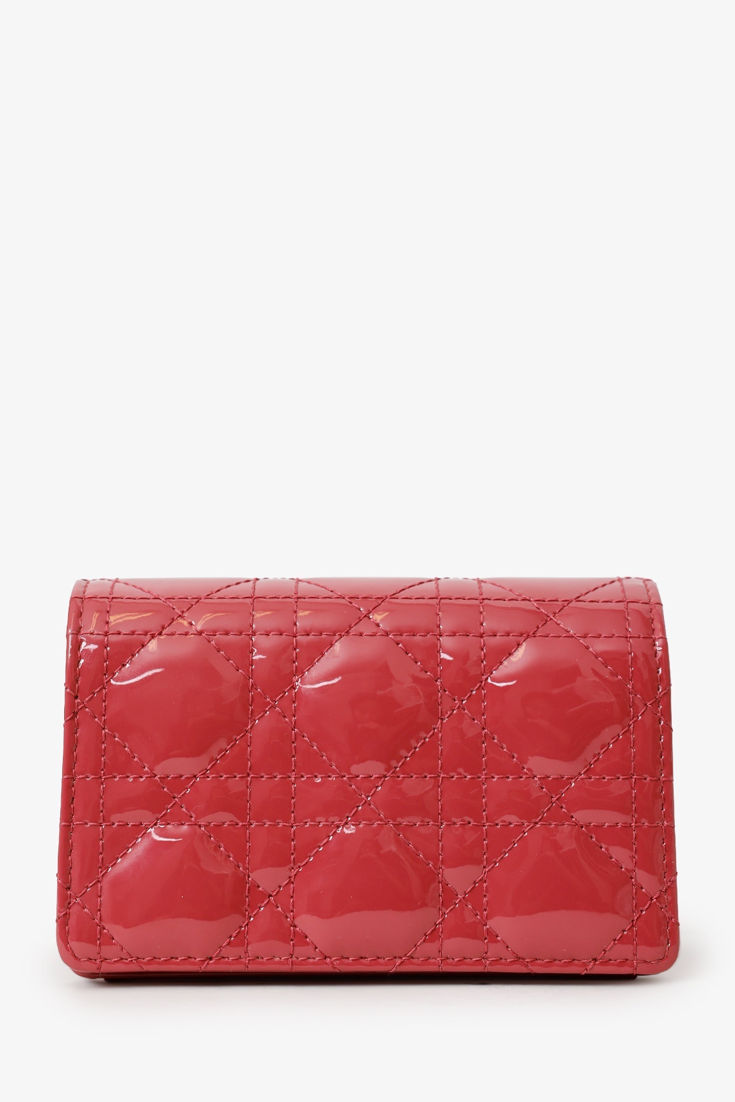 Dior Handbag Christian Nano Lady Pouch Leather Patent Pink