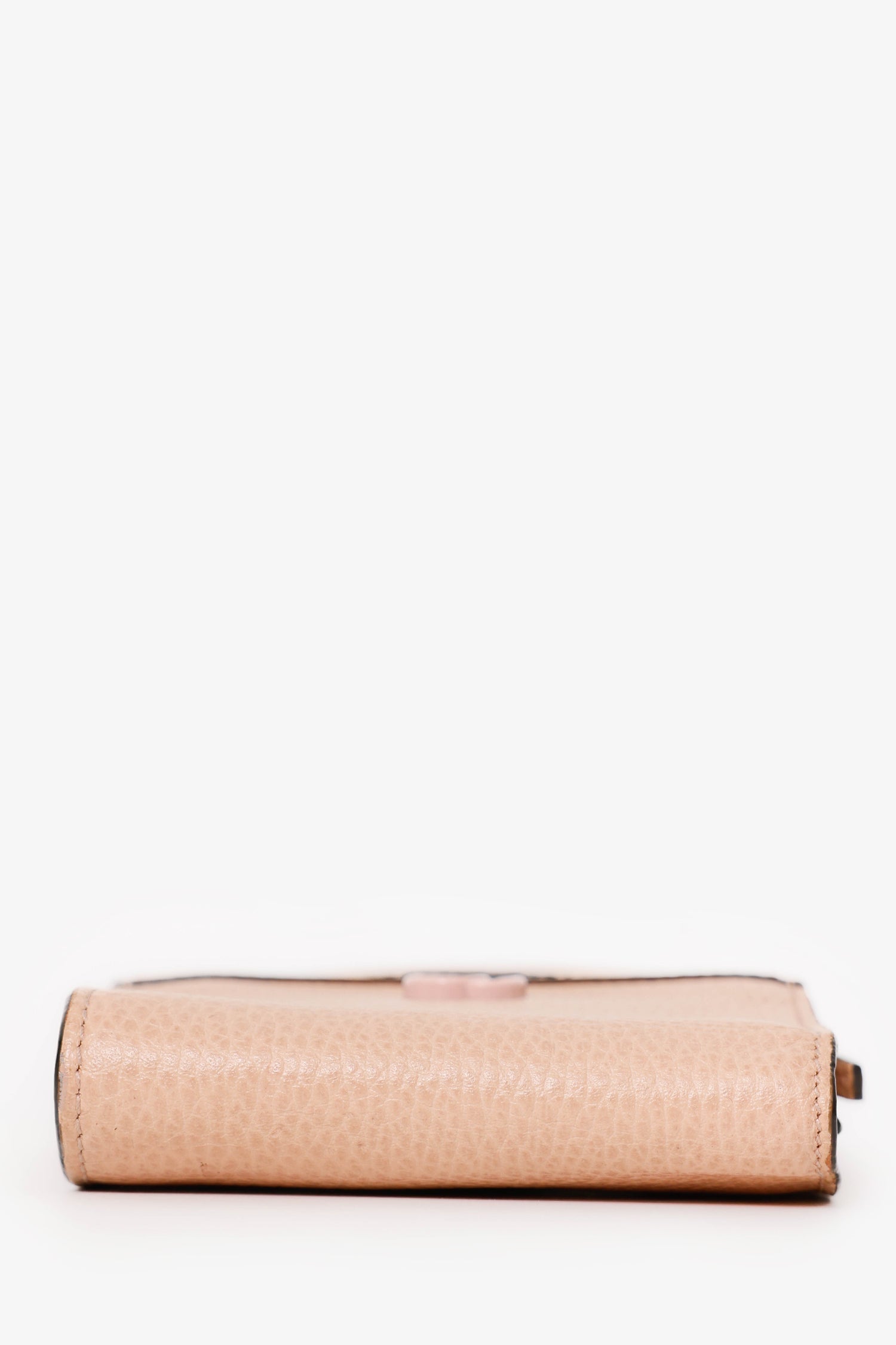 Gucci Beige Leather GG Marmont Mini Card Holder With Chain