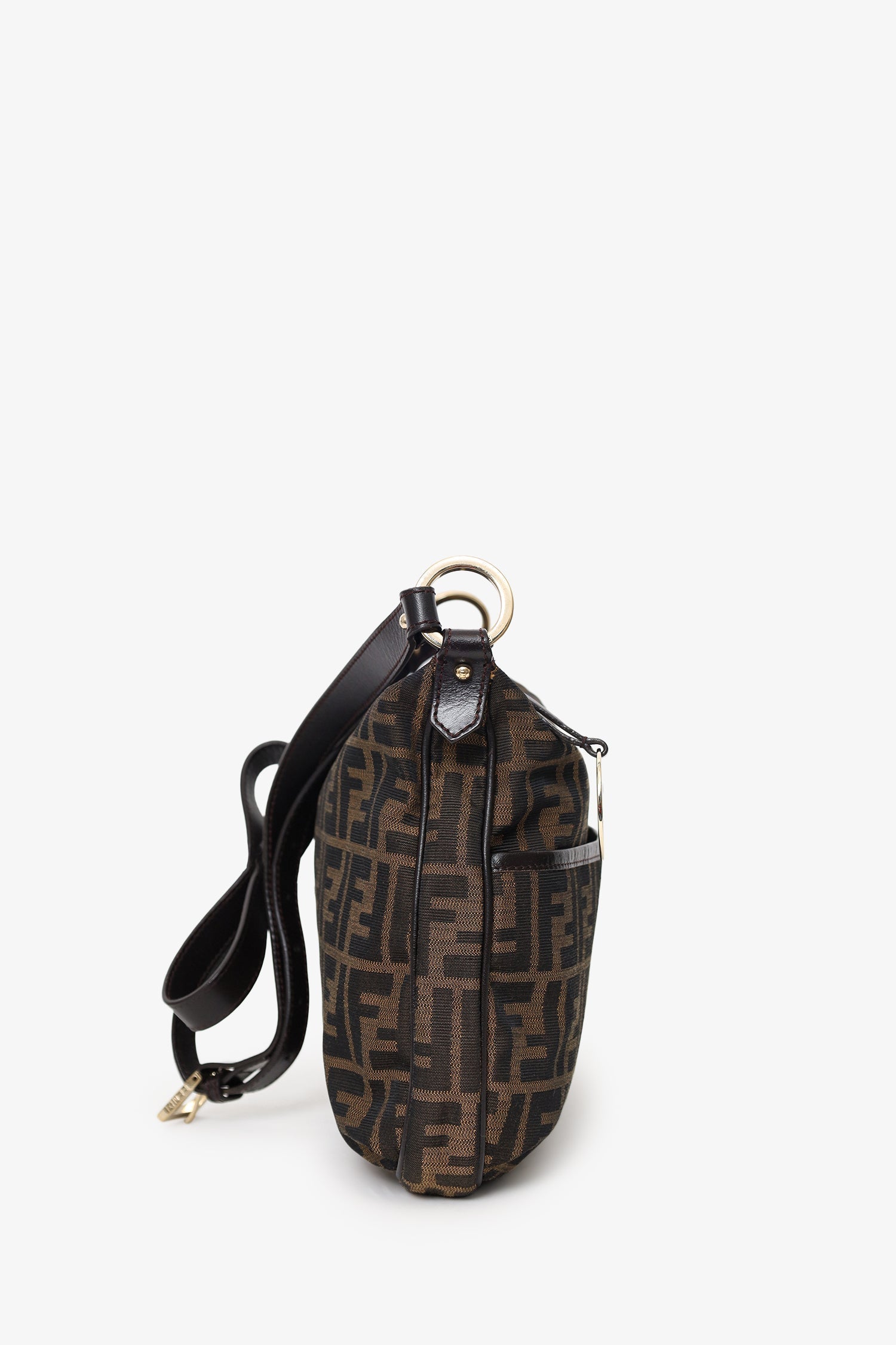 Fendi Zucca Crossbody Bag Canvas Brown