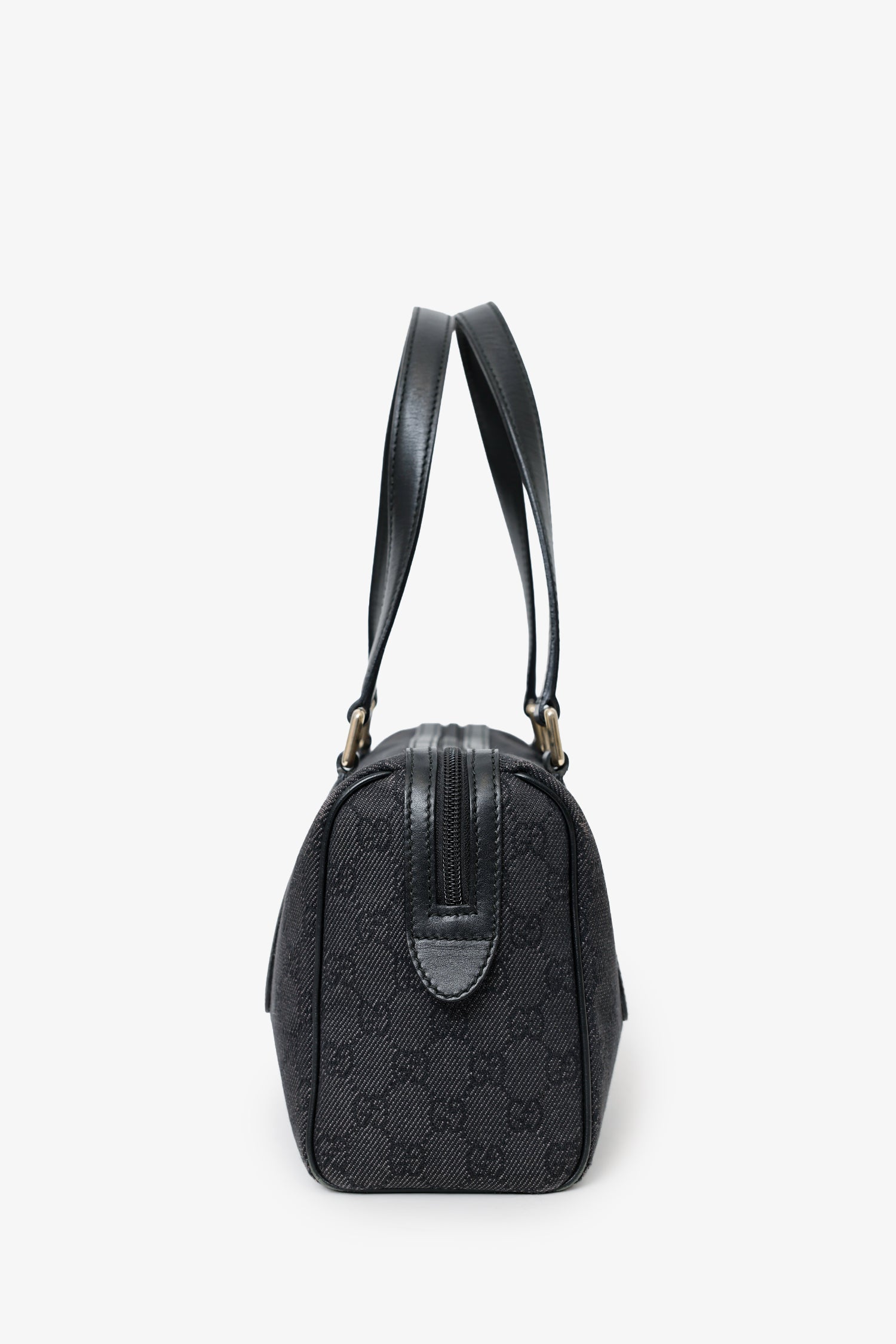 Gucci Black GG Canvas/Leather Boston Bag