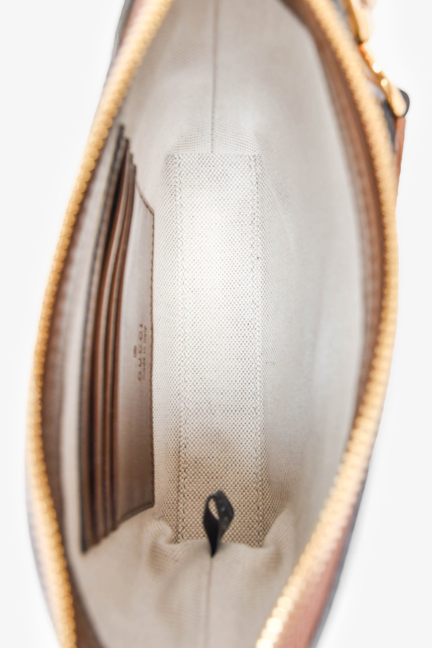 Gucci Beige GG Supreme Canvas Crossbody Bag with Wristlet Strap