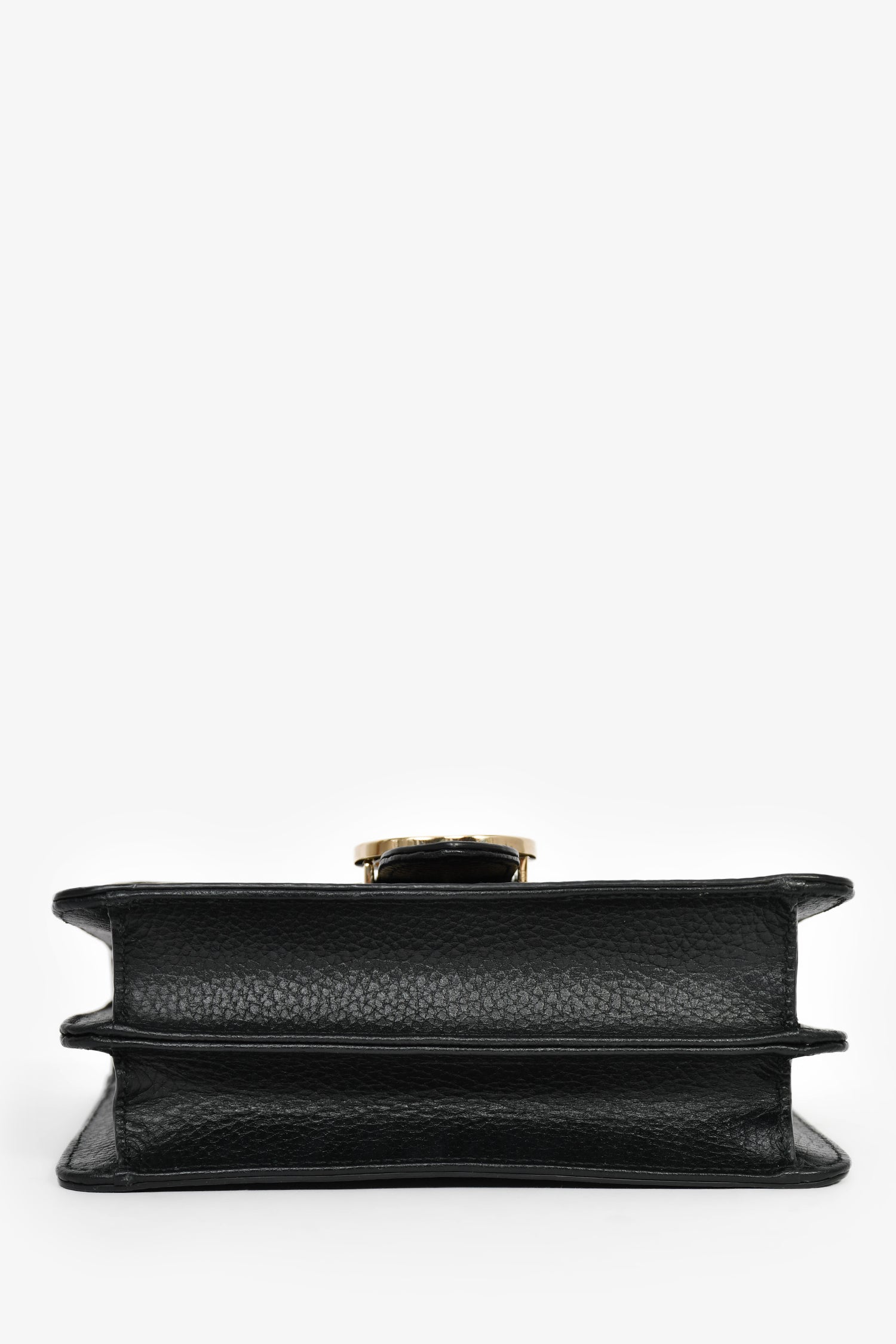 Gucci Black Leather GG Interlocking Small Chain Crossbody Bag